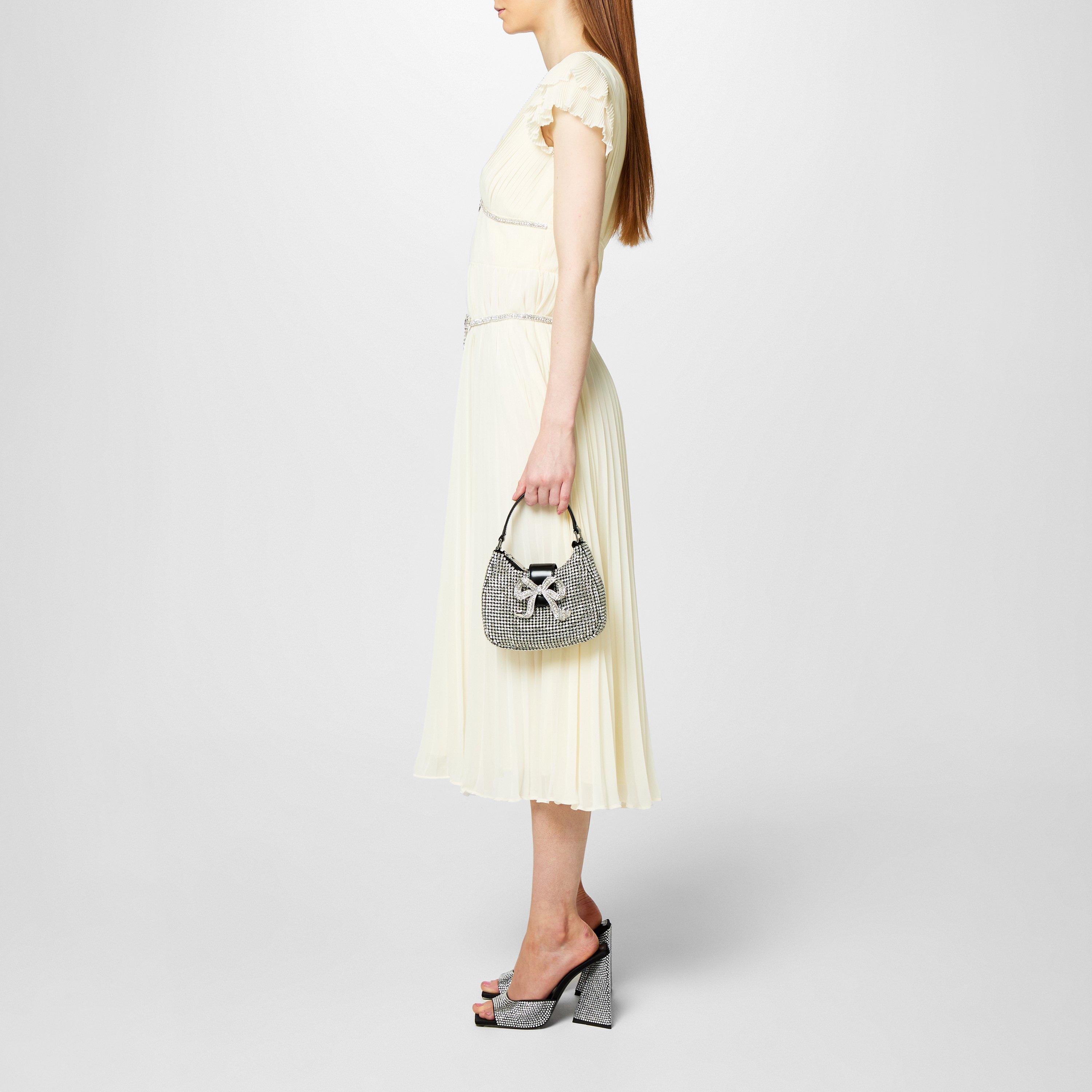 Cream - Self Portrait - Chiffon Pleated Midi Dress - 2