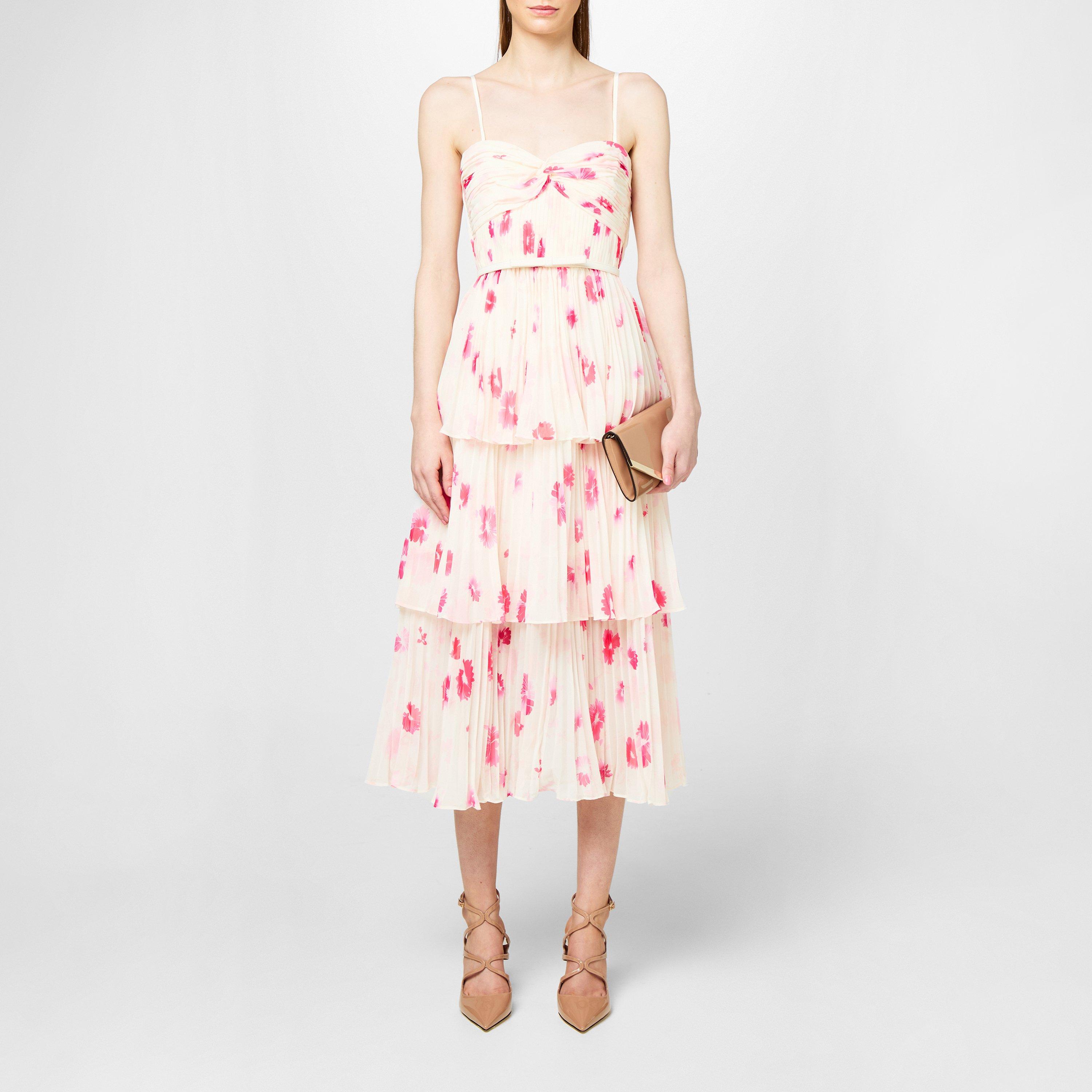 Cream - Self Portrait - Printed Tiered Midi Dress - 1