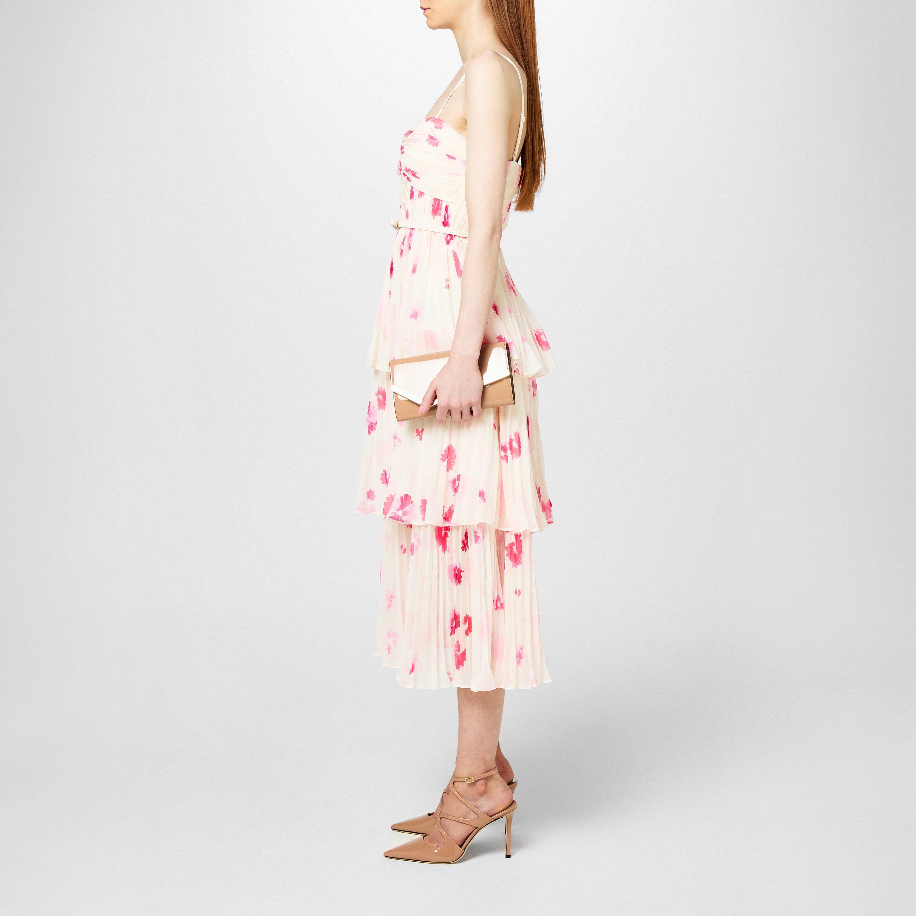 self portrait floral print chiffon tiered midi dress Self Portrait | Printed Tiered Midi Dress