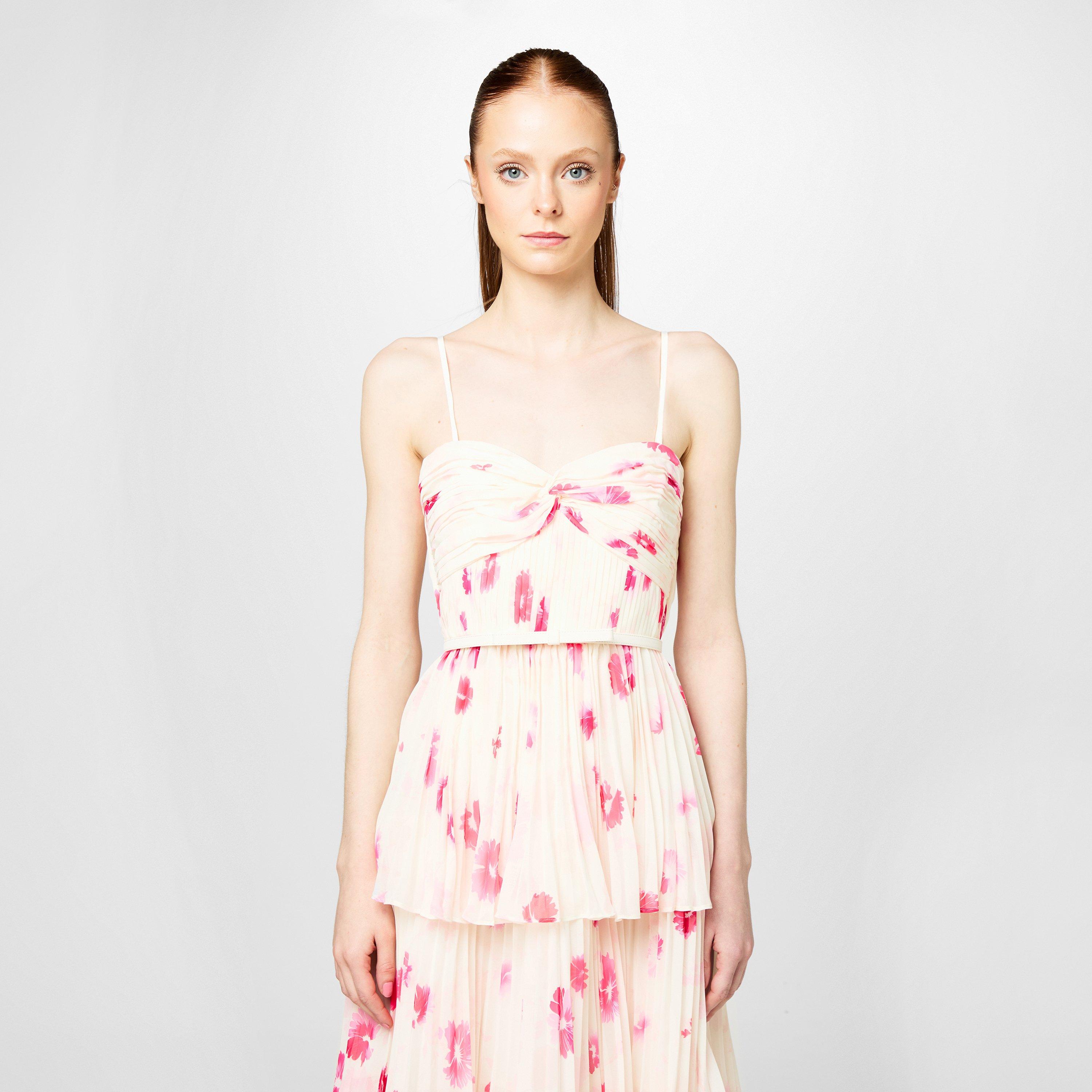 self-portrait tiered floral-print chiffon midi dress Self-Portrait floral-print Tiered Chiffon Minidress | Blue