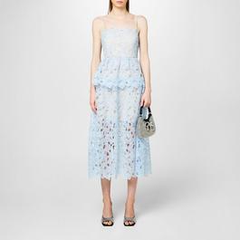 Self Portrait Organza Lace Midi Dress