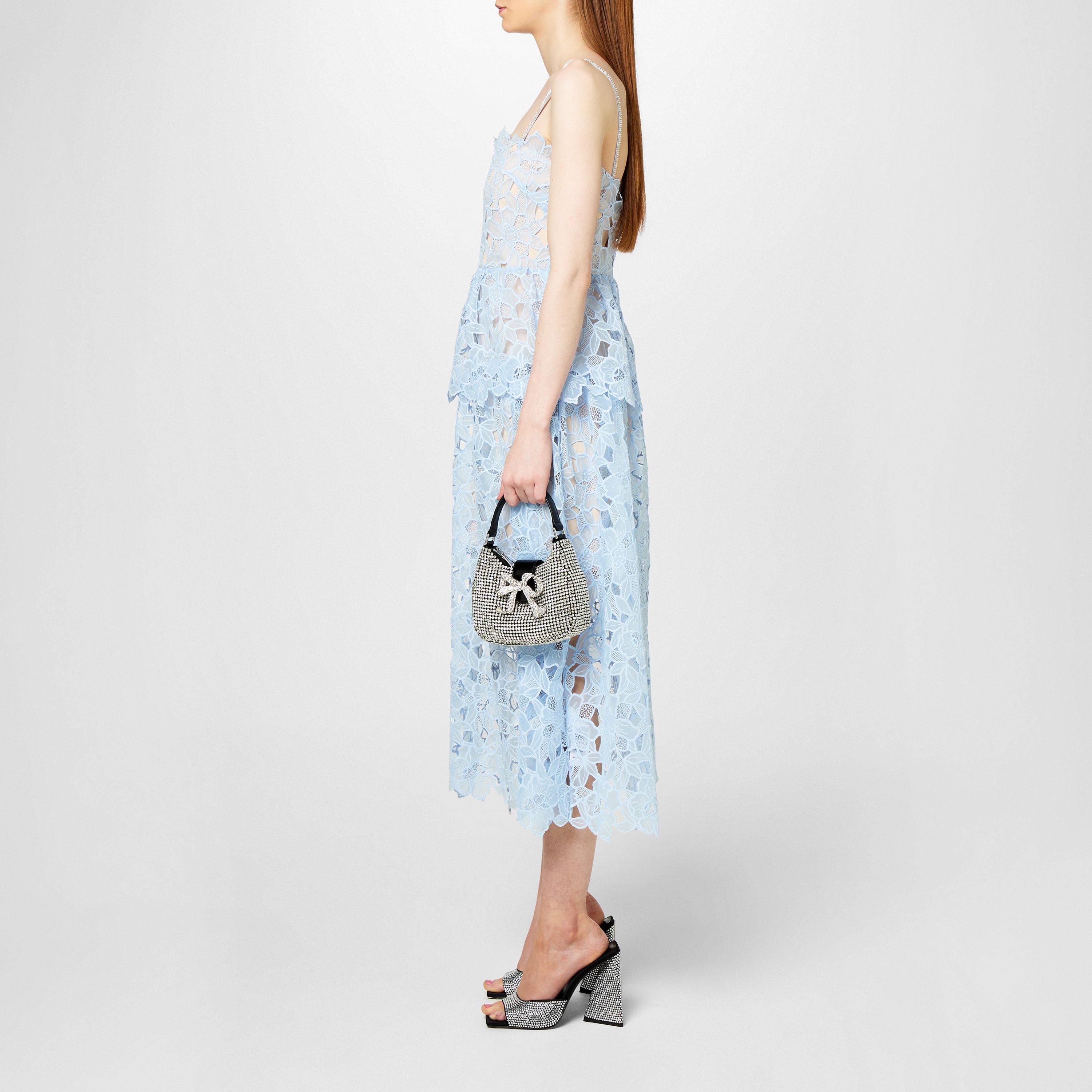 Blue - Self Portrait - Organza Lace Midi Dress - 2