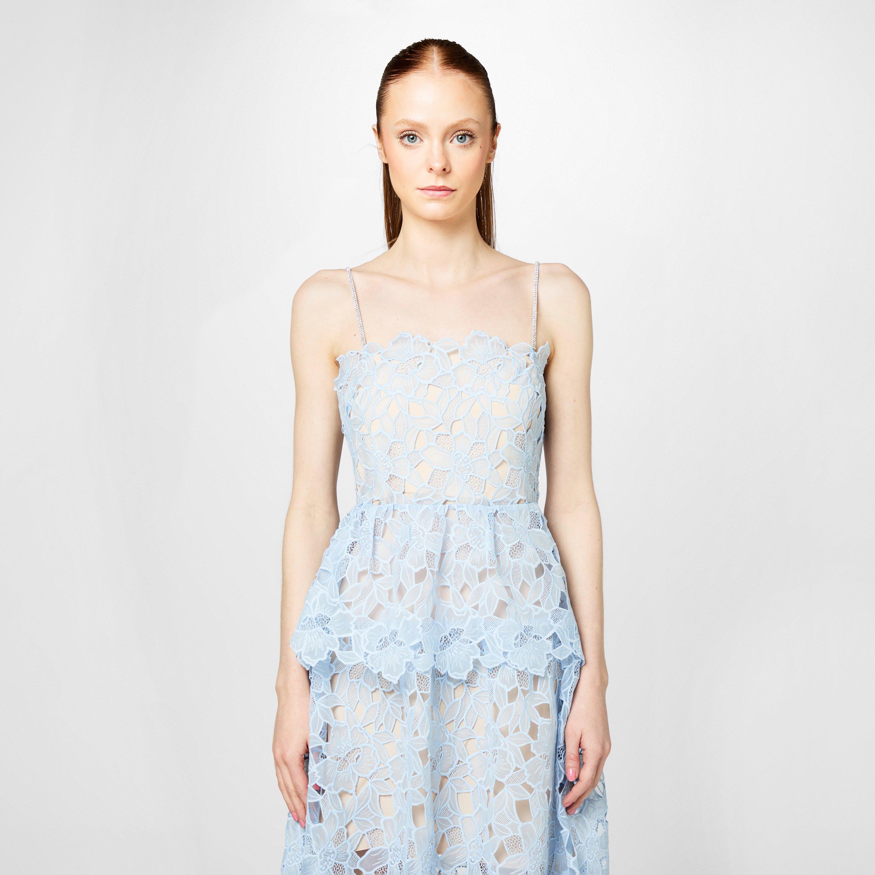 Blue - Self Portrait - Organza Lace Midi Dress - 4