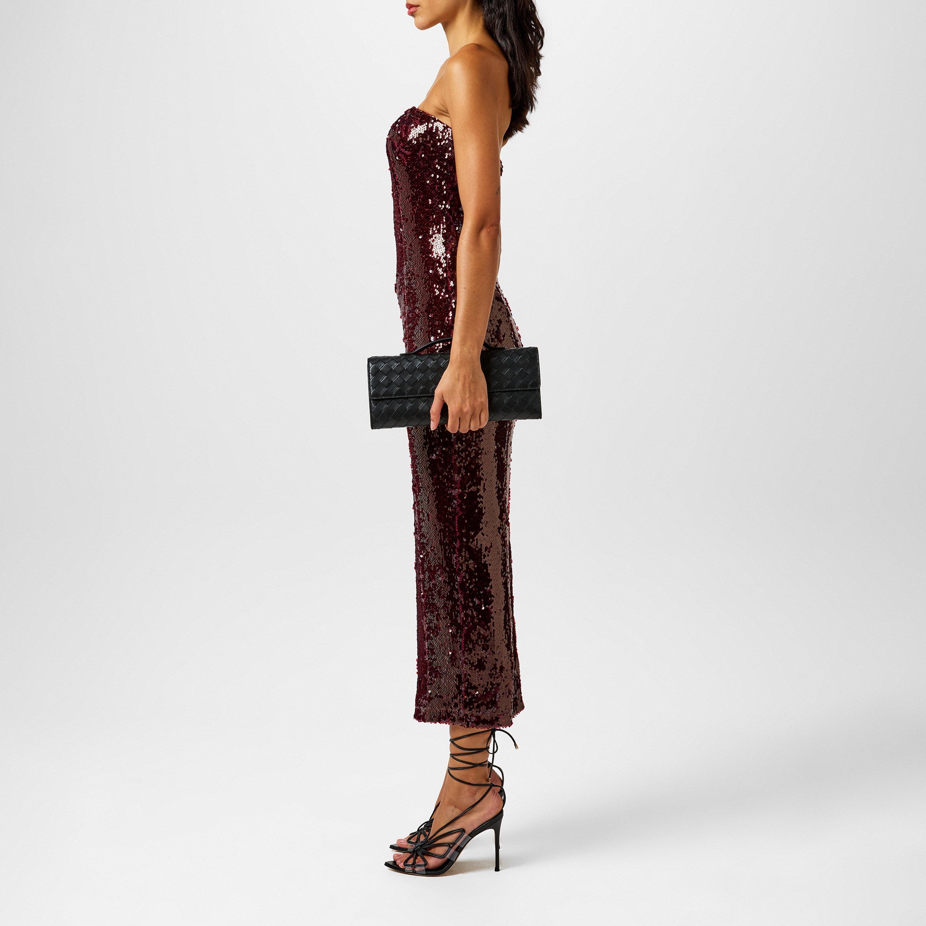 Wine - Pretty Lavish - Sequin Midaxi Dress - 2