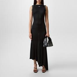 Off White Ribbed Embellished Long Dress