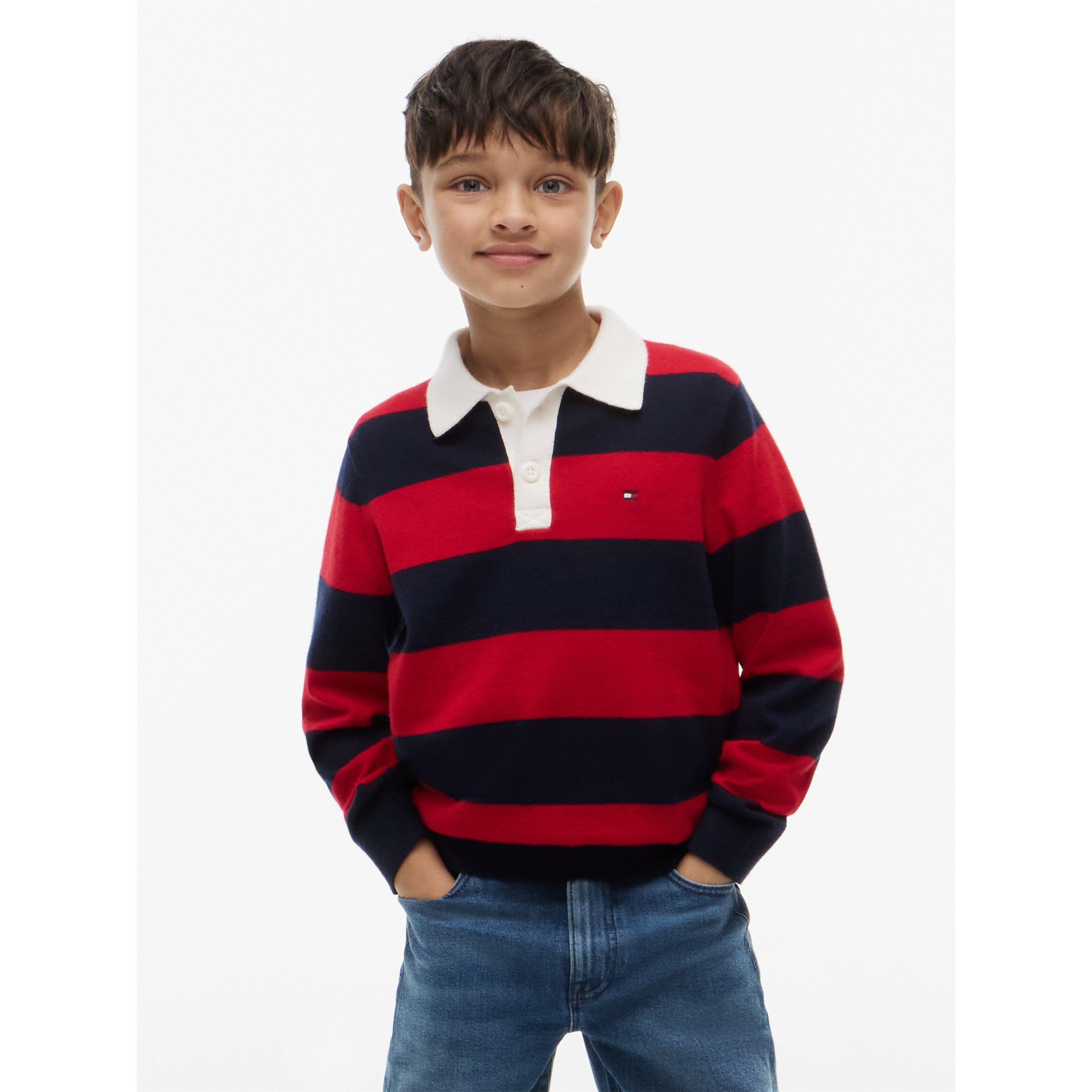 Red/Blue Stripe - Tommy Hilfiger - Tommy Knitted Polo L Jn64 - 2