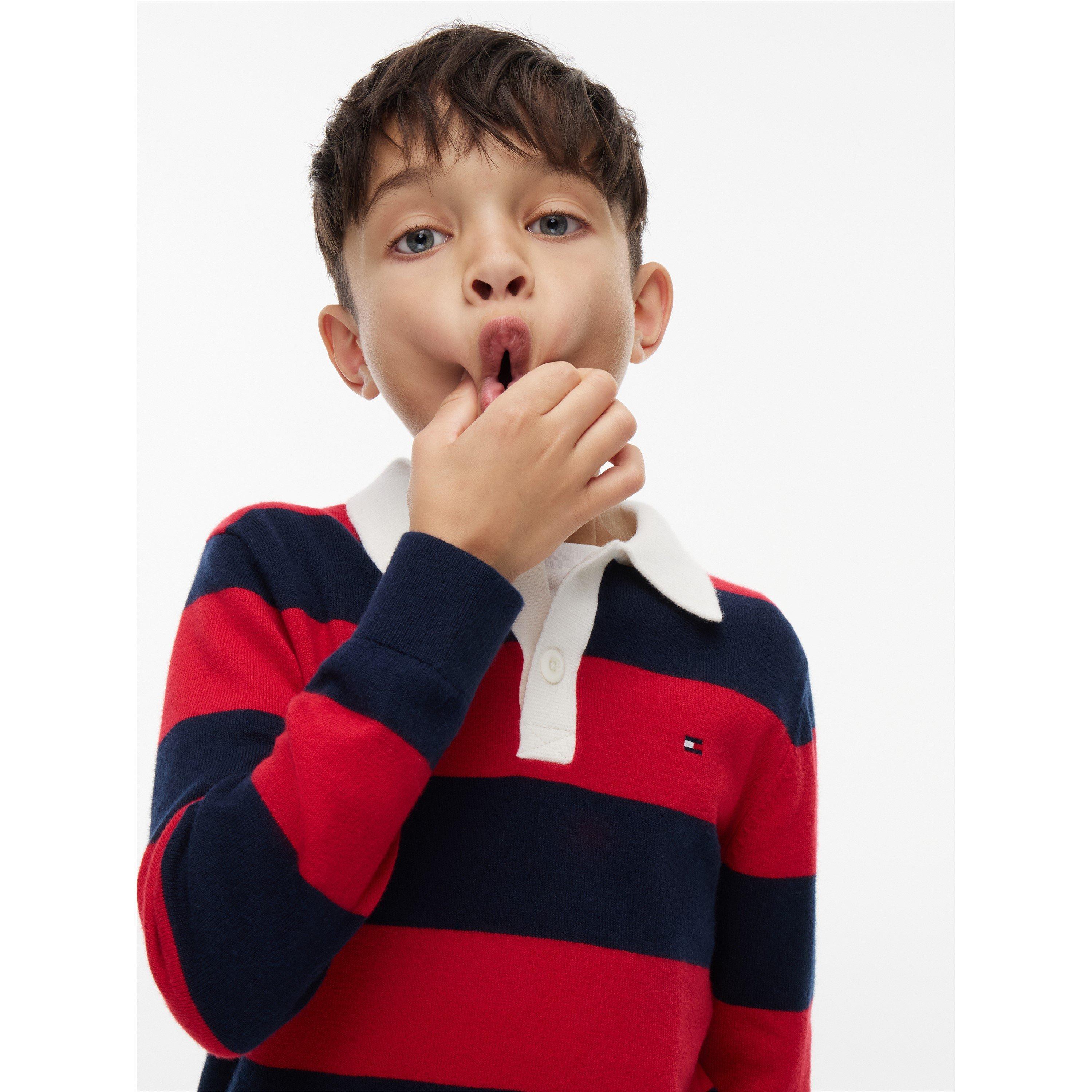 Red/Blue Stripe - Tommy Hilfiger - Tommy Knitted Polo L Jn64 - 3