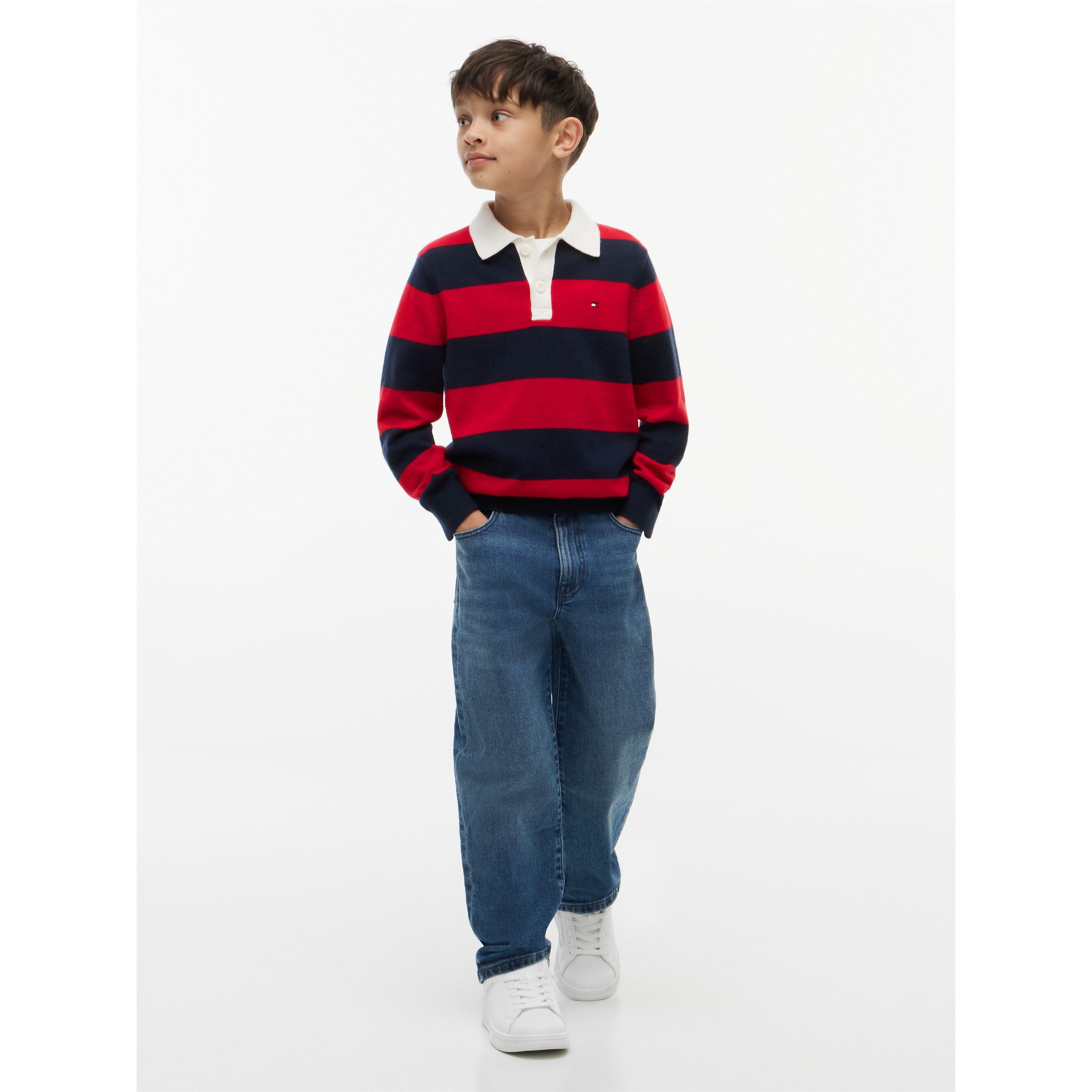 Red/Blue Stripe - Tommy Hilfiger - Tommy Knitted Polo L Jn64 - 4