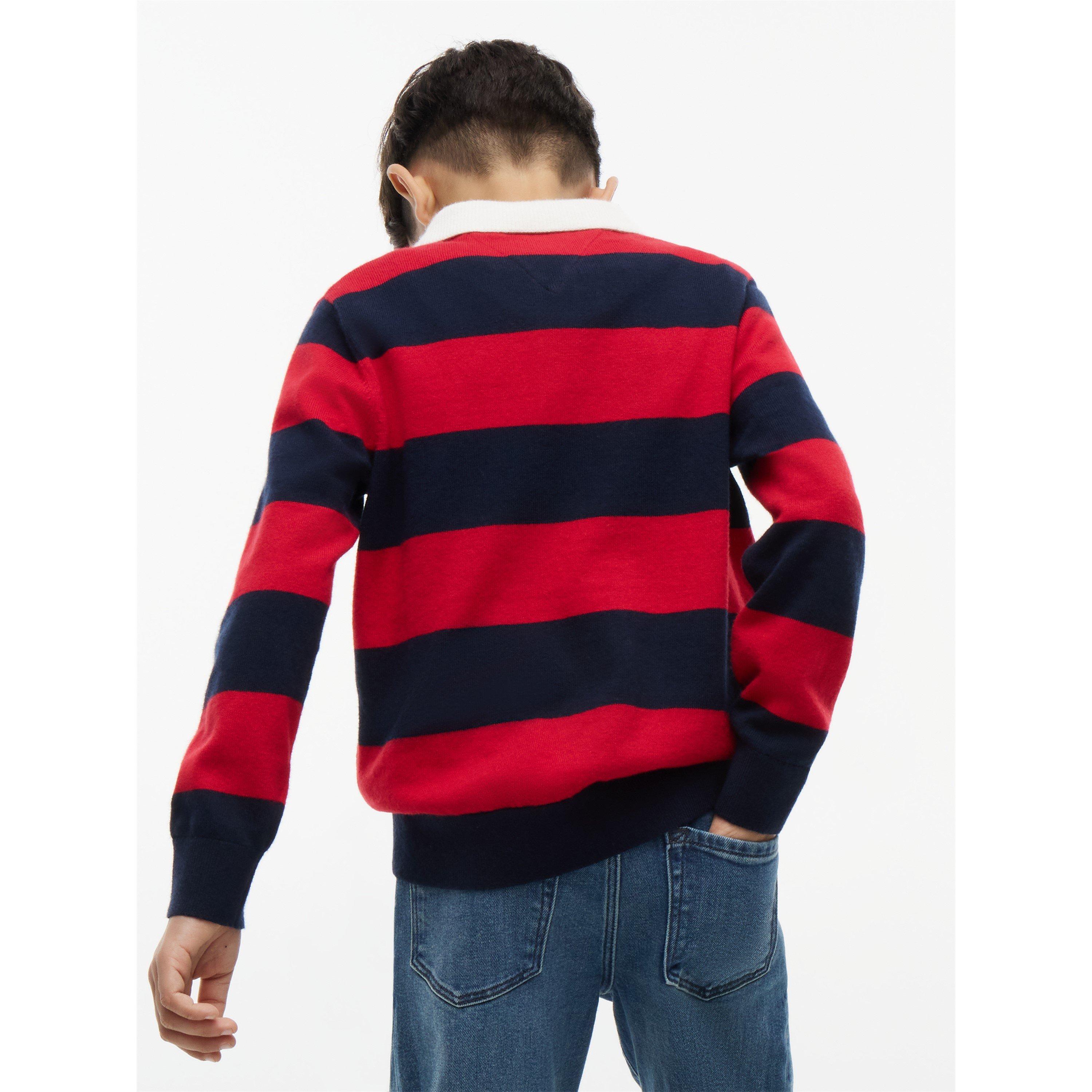 Red/Blue Stripe - Tommy Hilfiger - Tommy Knitted Polo L Jn64 - 5