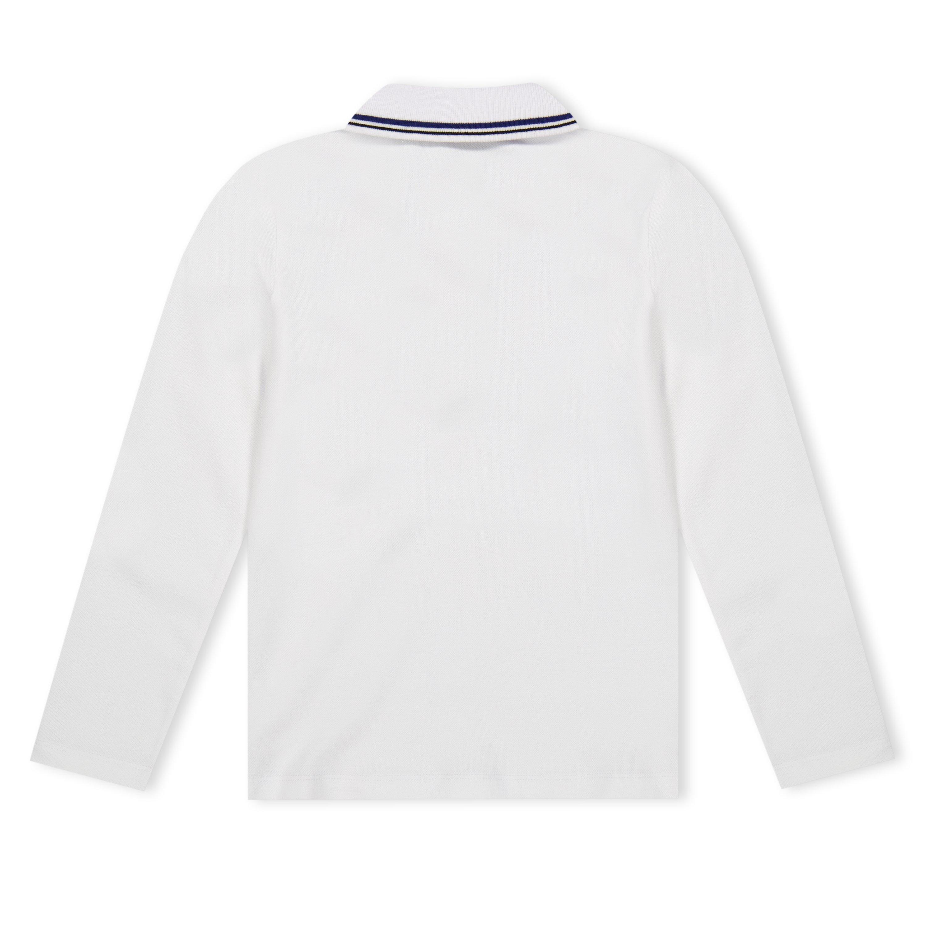 White 0100 - Emporio Armani - Long Sleeve Tipped Polo - 2