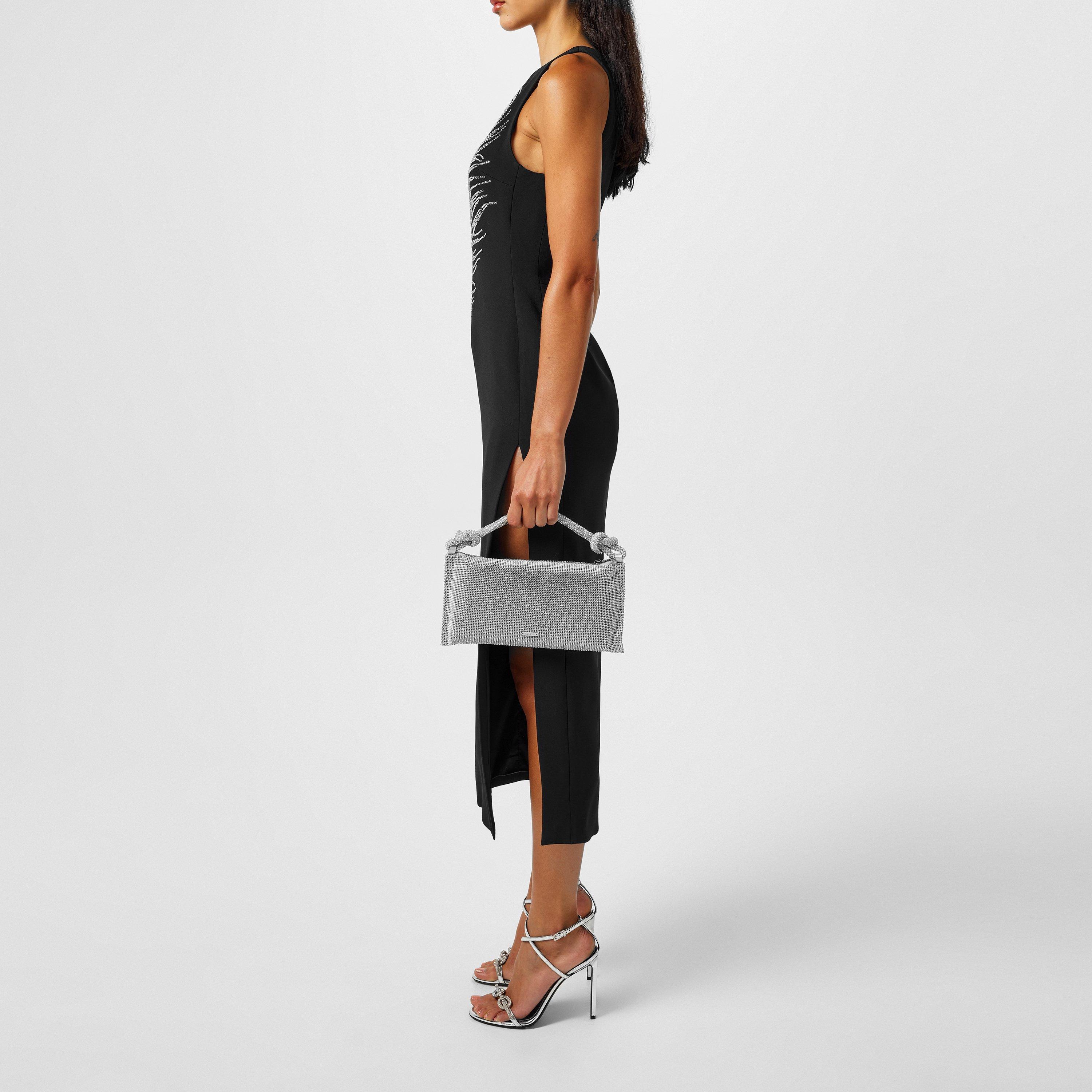 Black Silver - David Koma - Women's Feather Embroidered Maxi Dress - 2