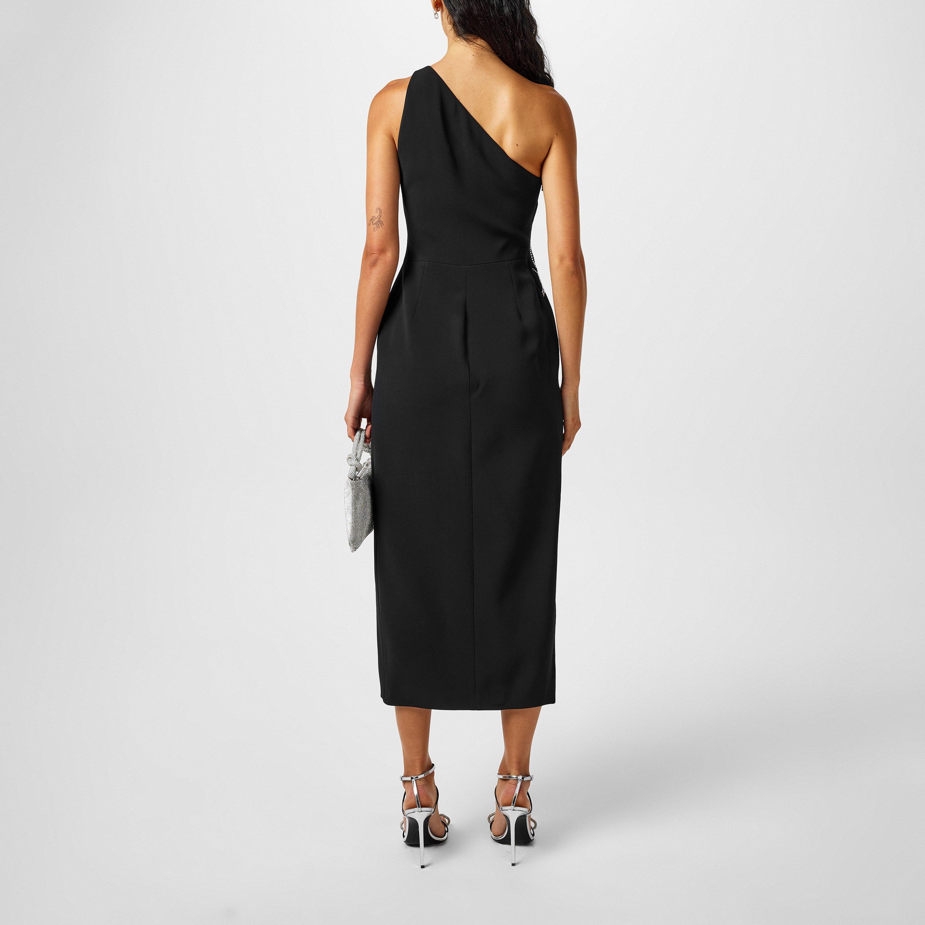 Black Silver - David Koma - Women's Feather Embroidered Maxi Dress - 3