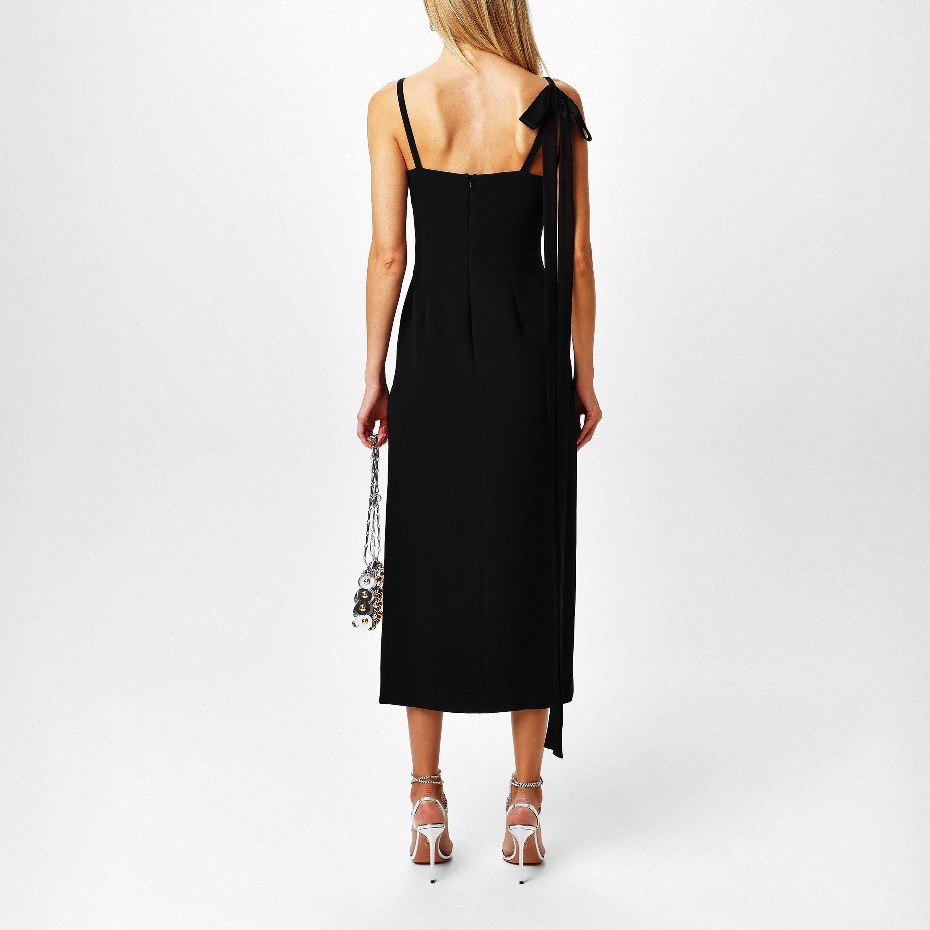 Black - David Koma - Bow Slit Midi Dress - 3