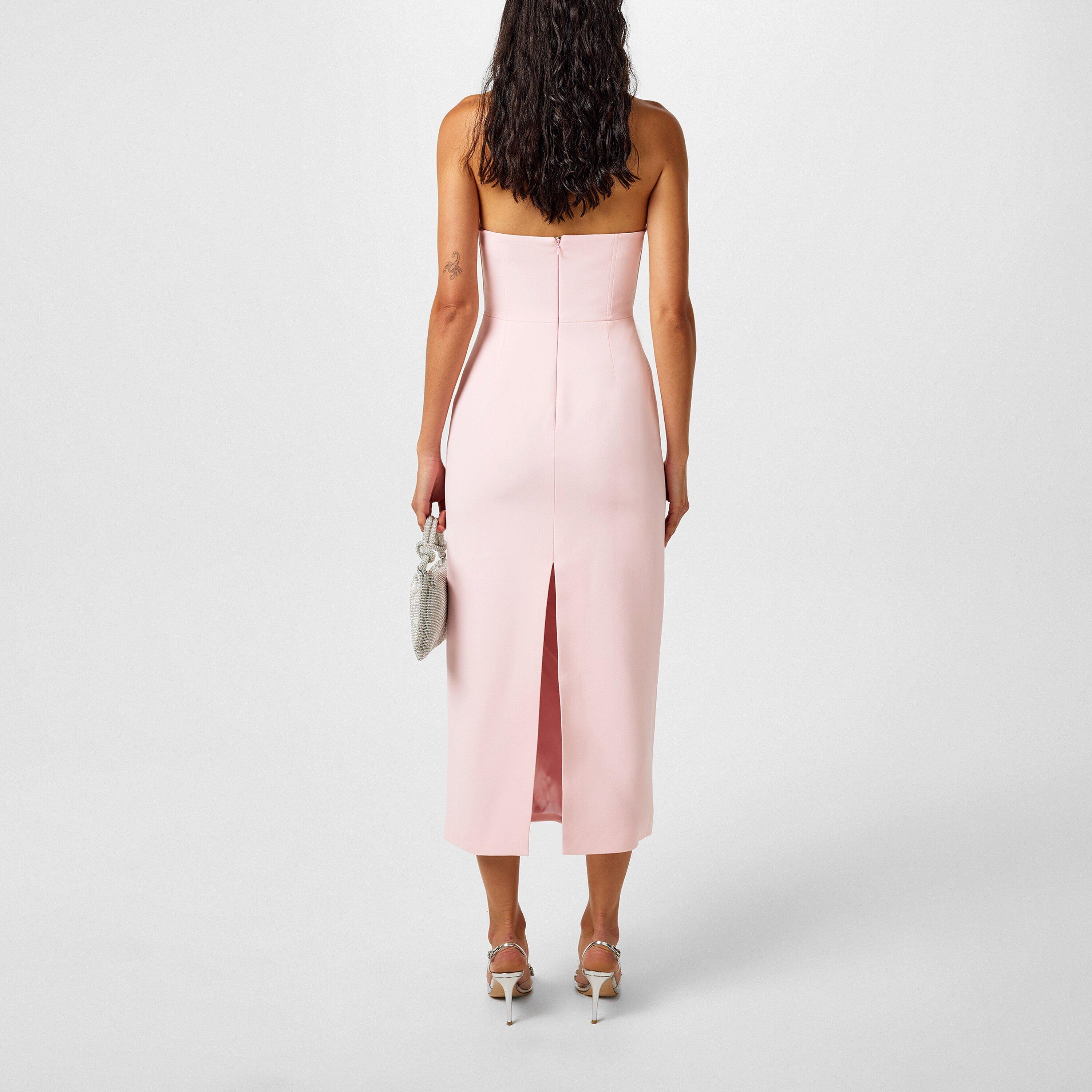 Pink/Silver - David Koma - Womens Crystal Wing Midi Dress - 3
