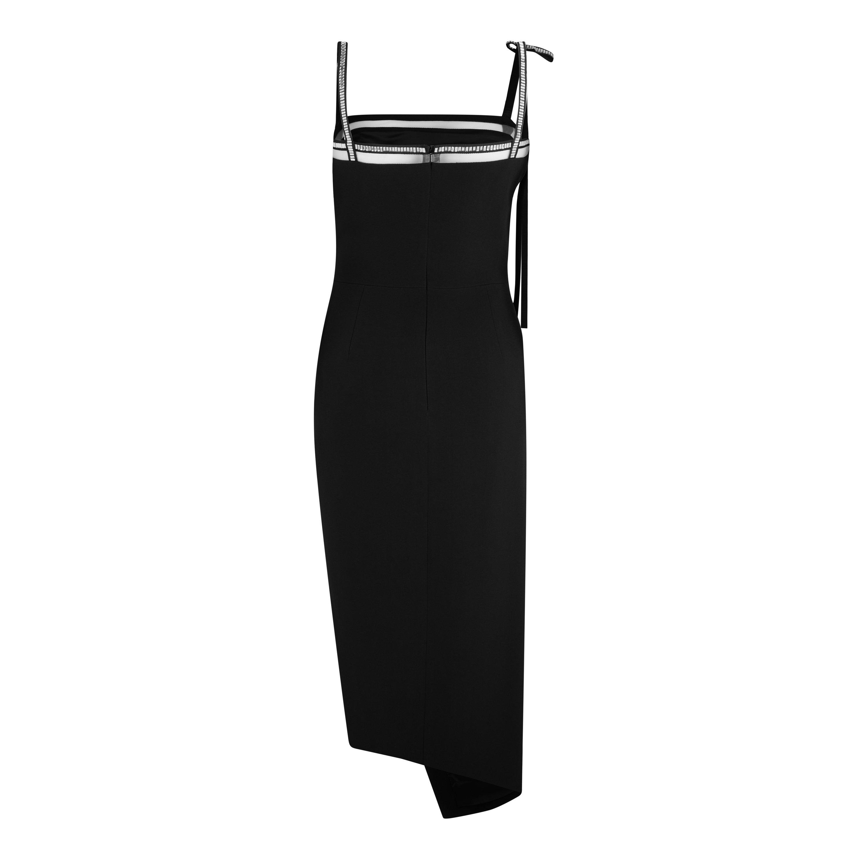 Black Silver - David Koma - Women's Crystal Slit Maxi Dress - 6