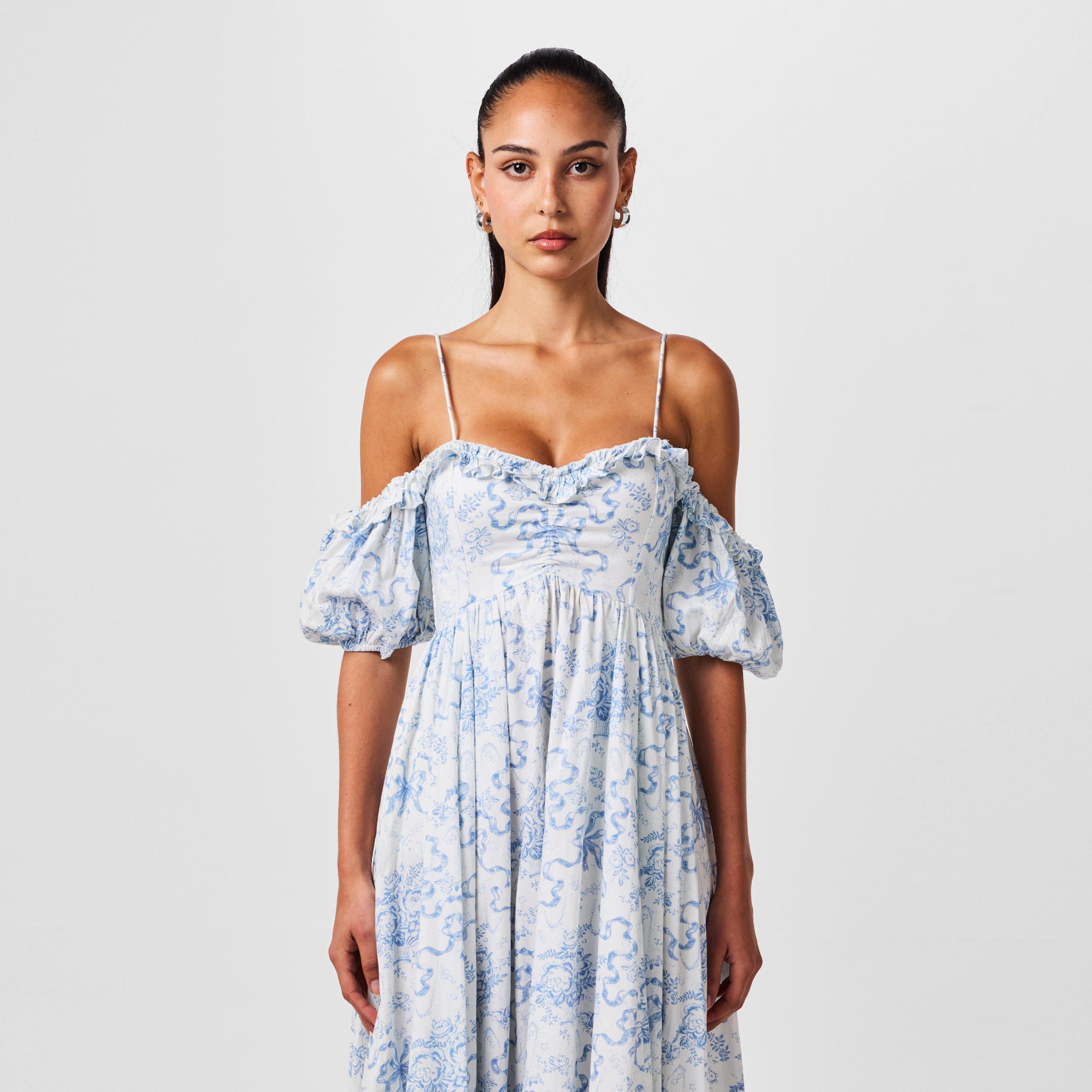 Blissful Blue - LoveshackFancy - Women's Tabithea Maxi Dress - 4