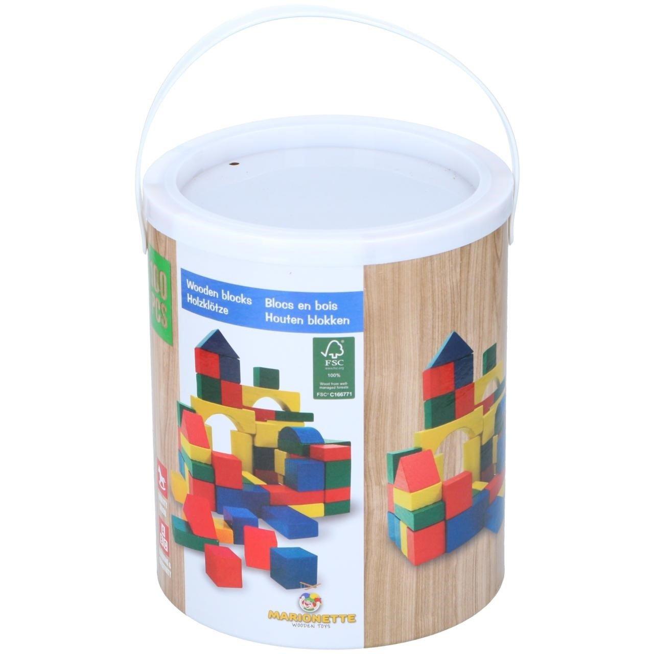 Multi - Wooden Games - WG Wooden Building Blocks 100 Pieces - 1