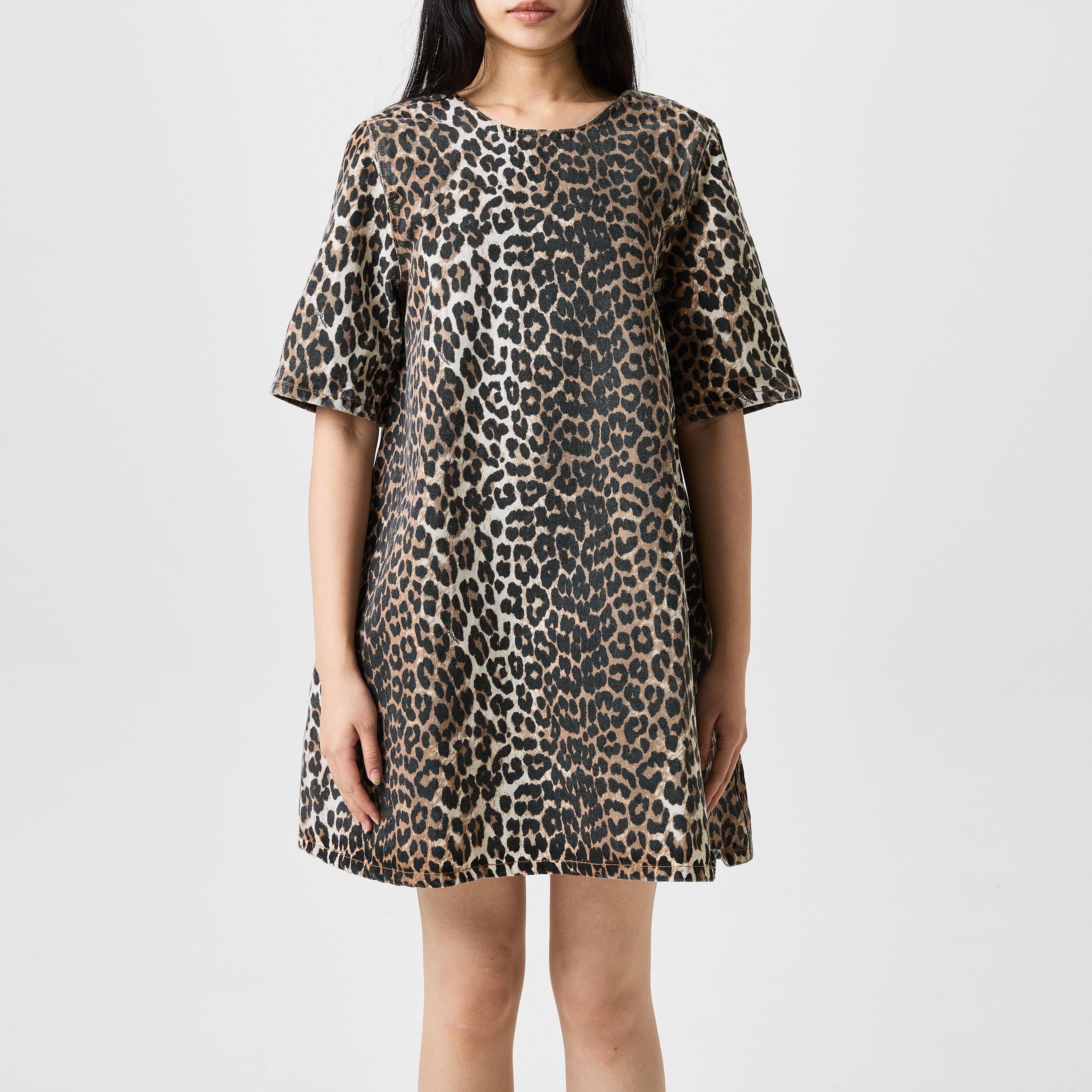 Leopard - Ganni - Denim Mini Dress - 1