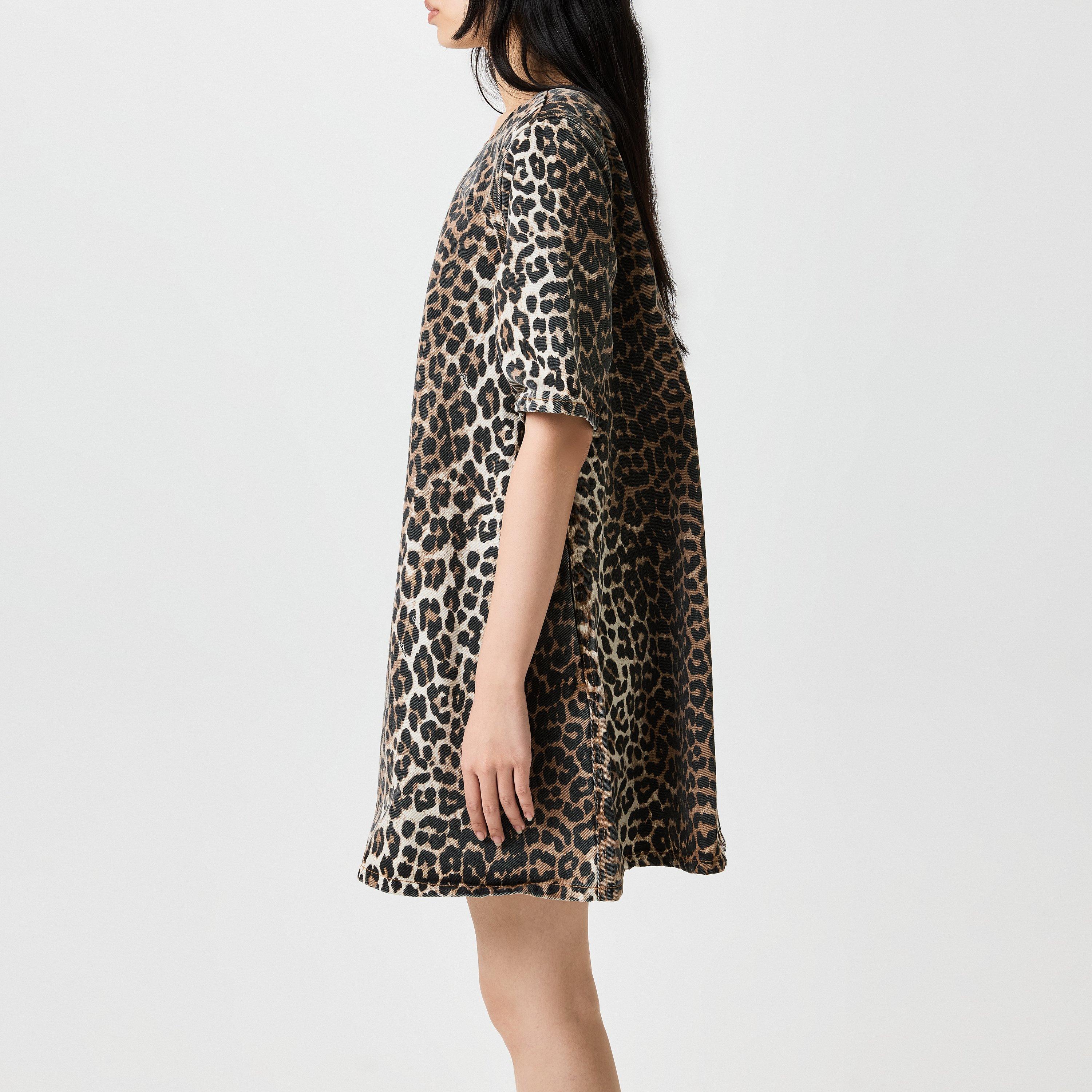 Leopard - Ganni - Denim Mini Dress - 2