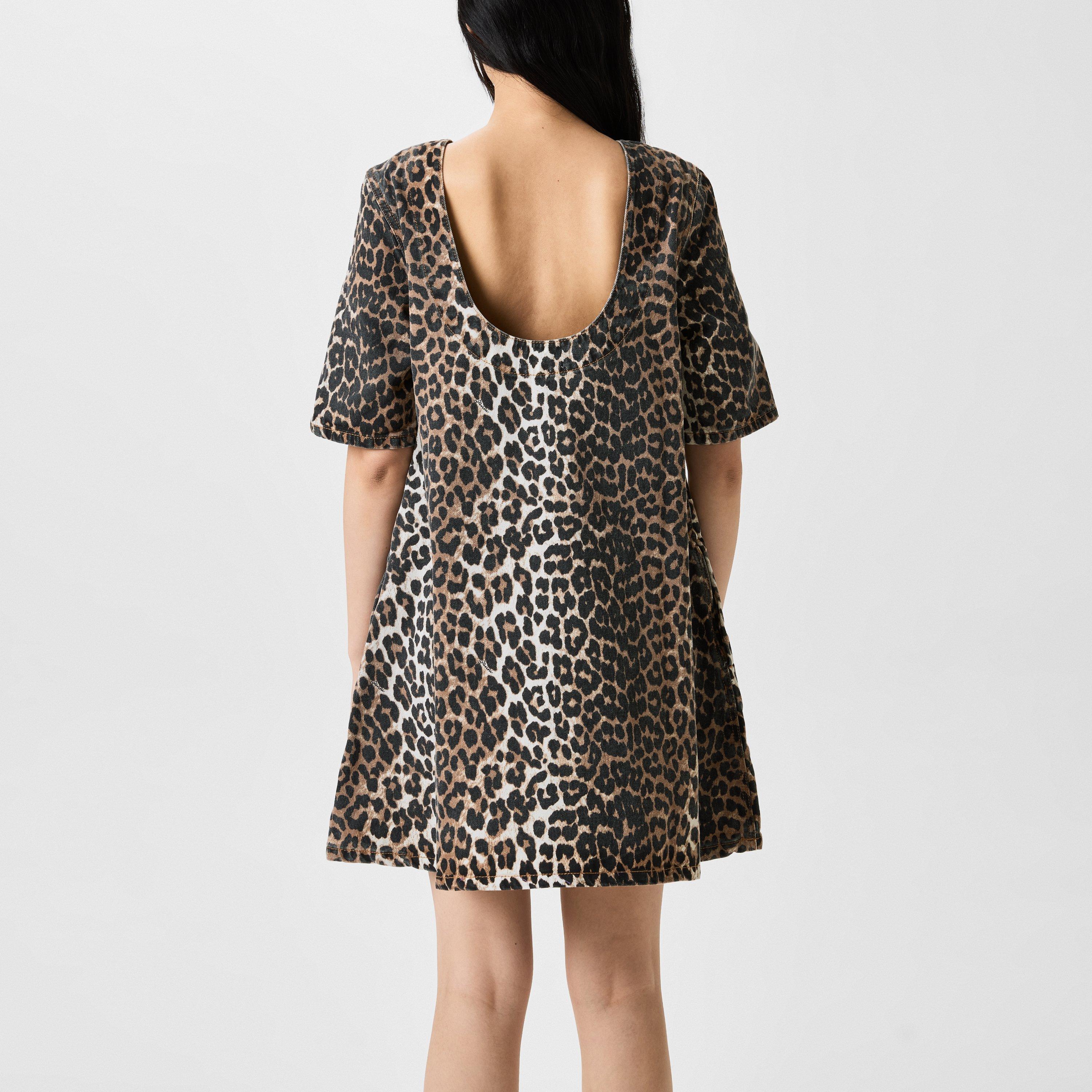 Leopard - Ganni - Denim Mini Dress - 3