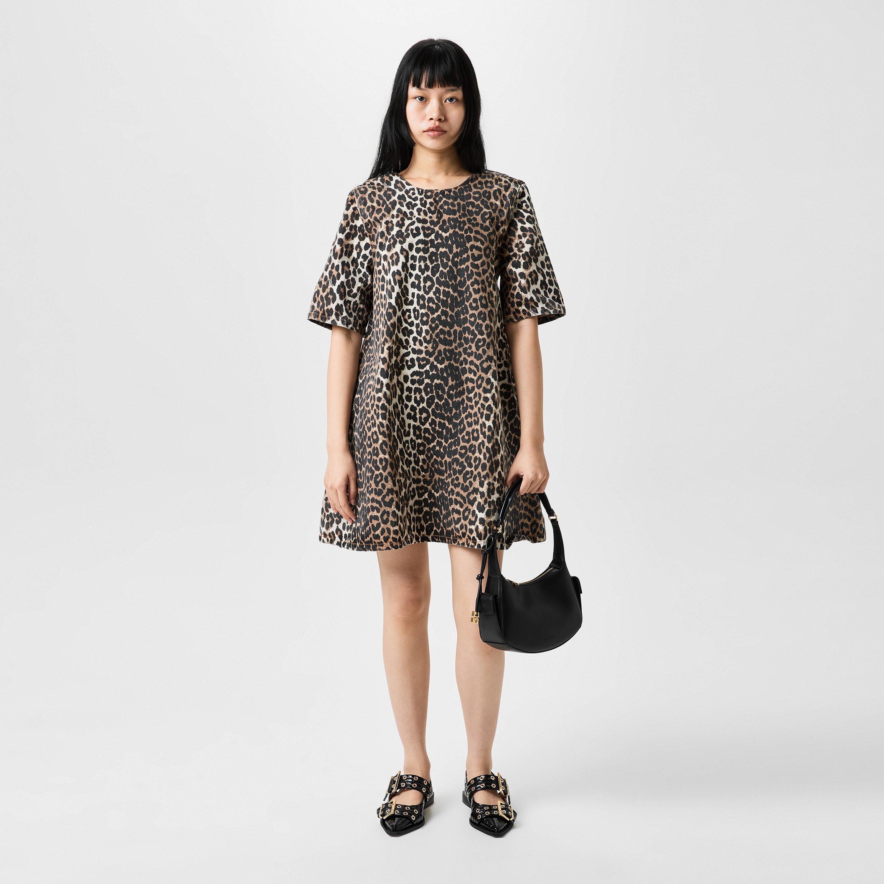 Leopard - Ganni - Denim Mini Dress - 4