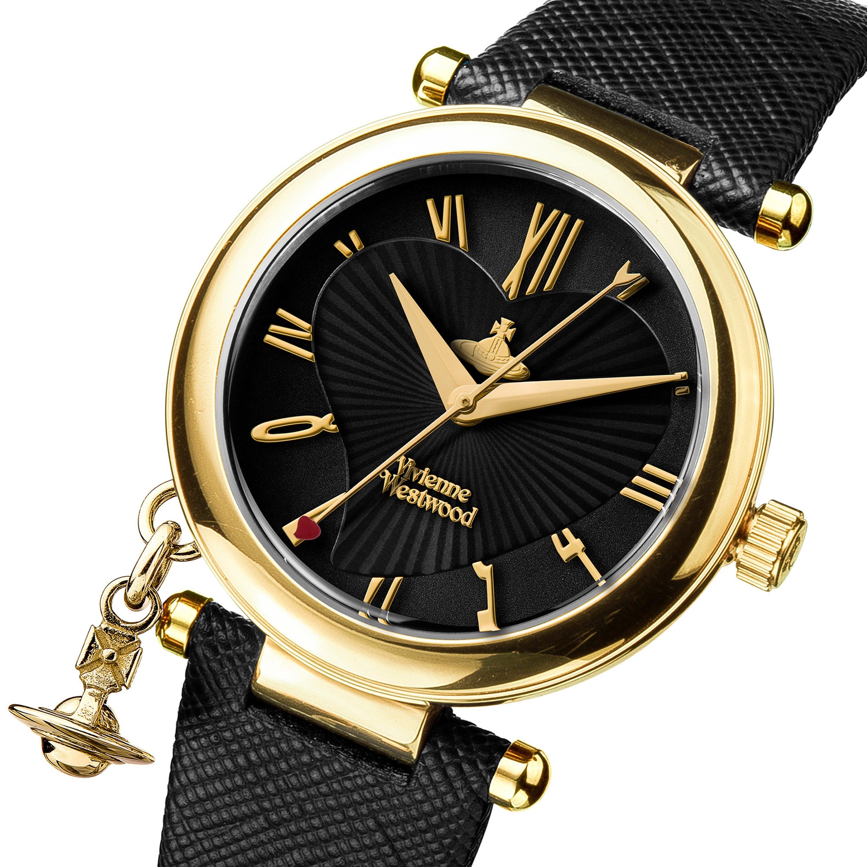 Black/Gold - Vivienne Westwood - Orb Heart Watch - 4