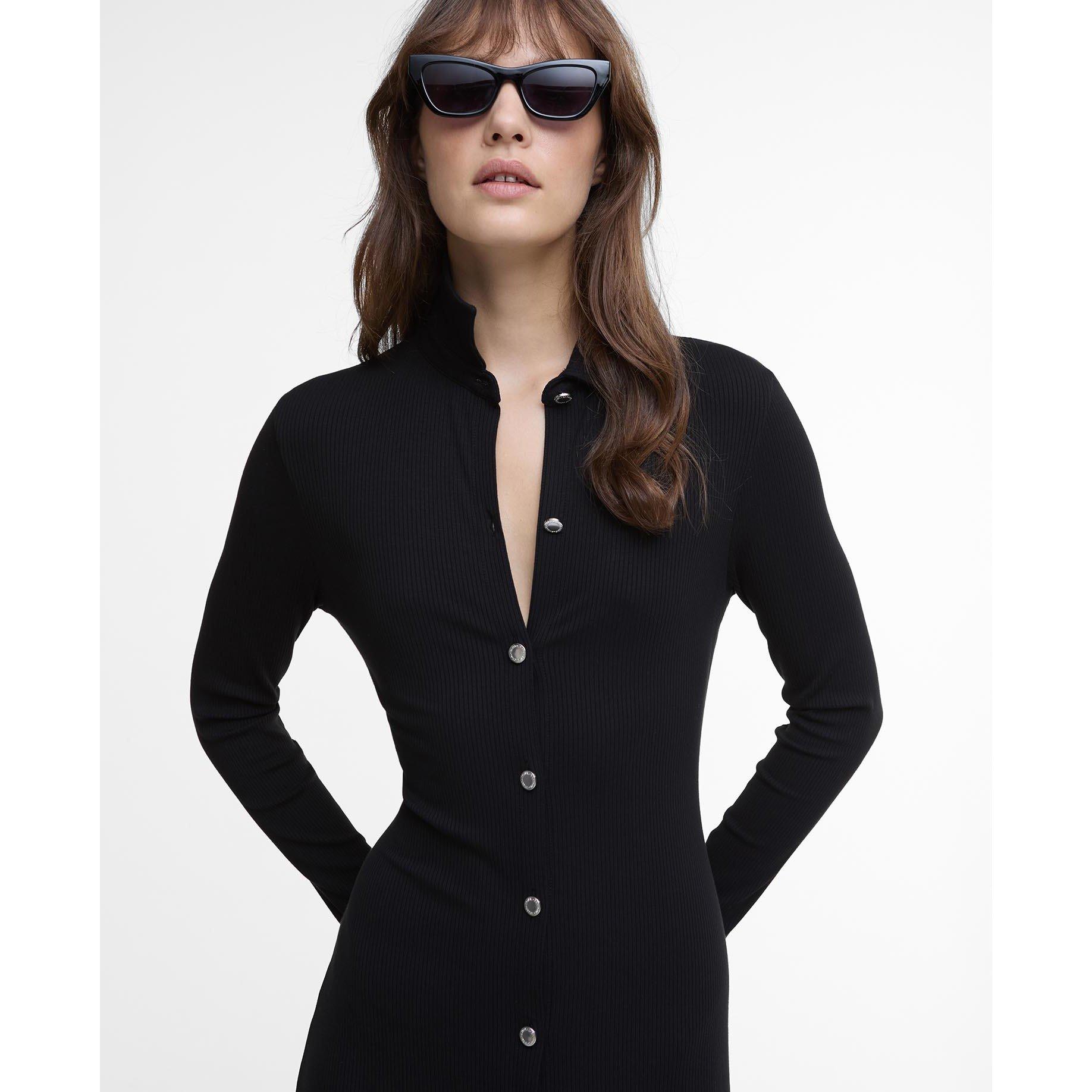 Black - Barbour International - Della Knitted Midi Dress - 5