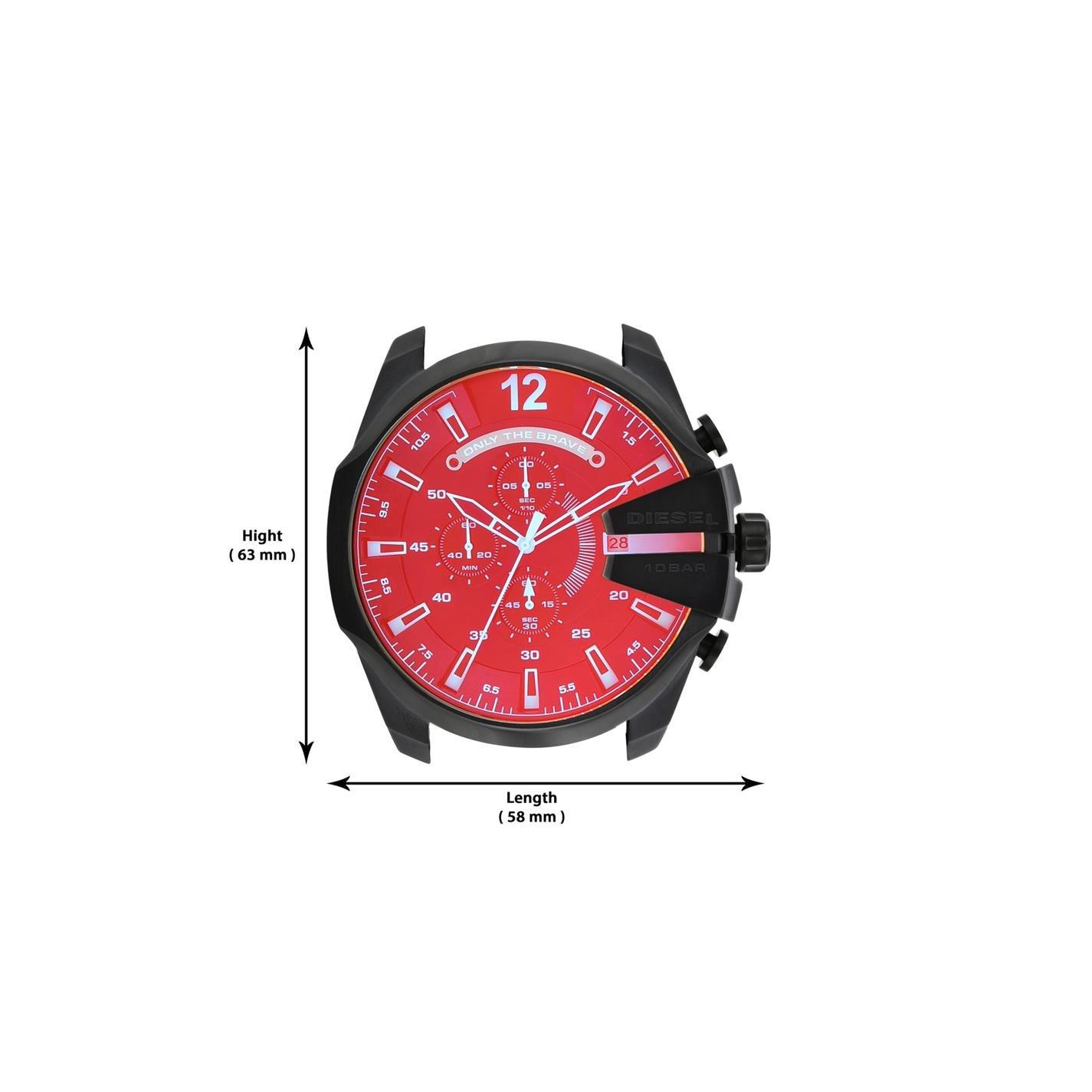 Black/Silver - Diesel - Diesel Men's Mega Chief Chronograph Black Stainless Steel Watch DZ4318 - 12