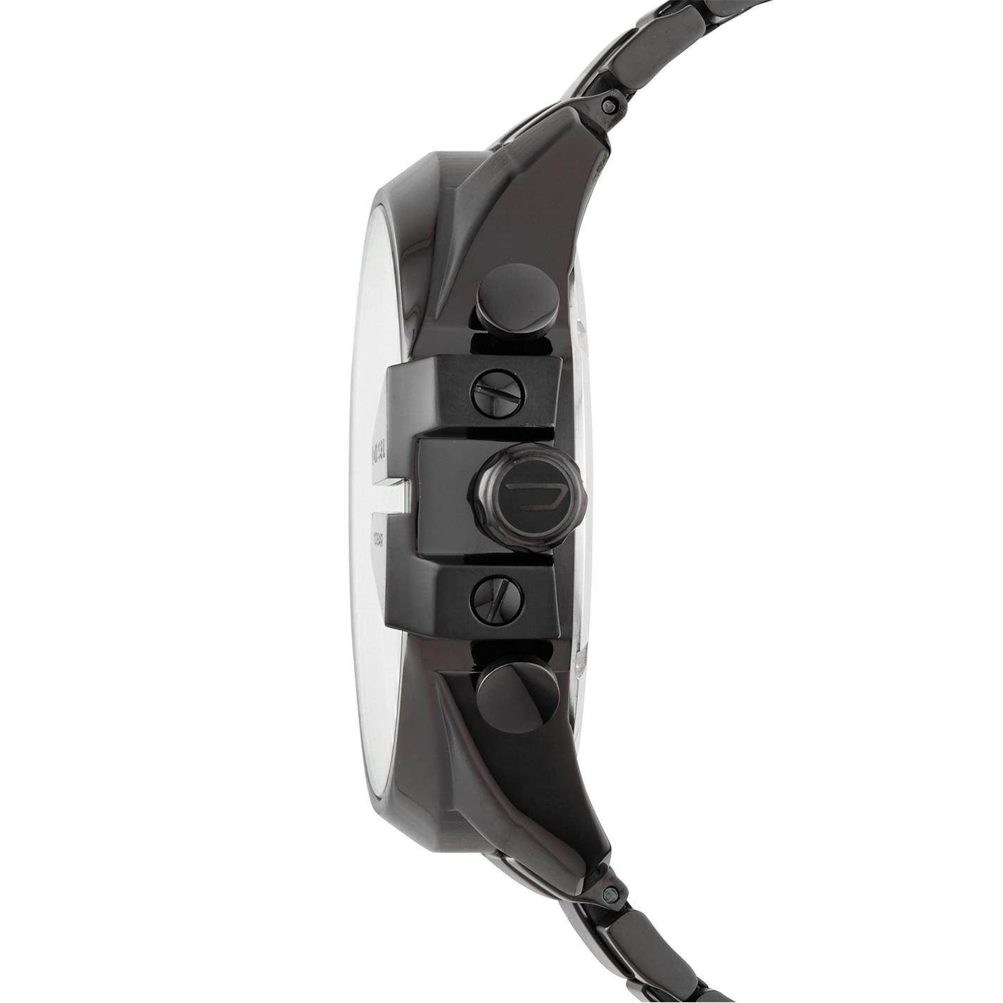 Black/Silver - Diesel - Diesel Men's Mega Chief Chronograph Black Stainless Steel Watch DZ4318 - 4