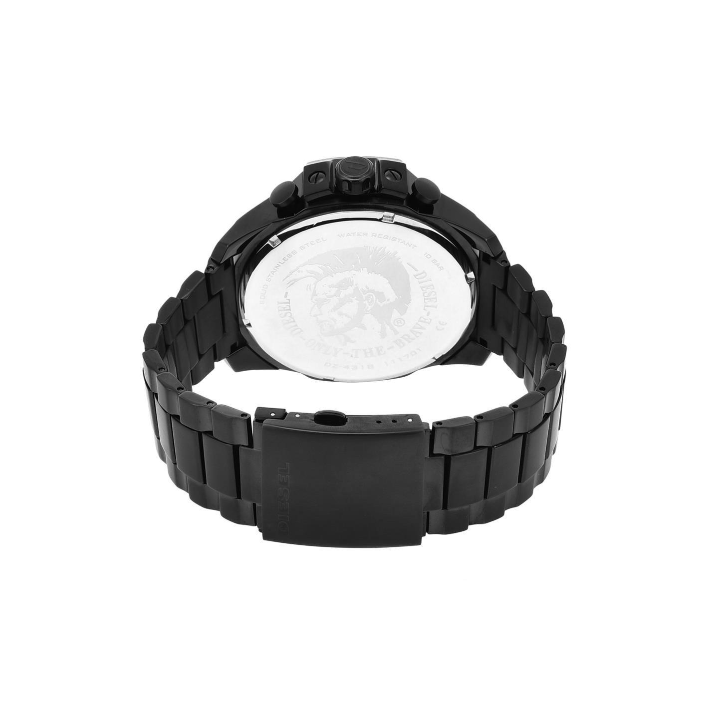 Black/Silver - Diesel - Diesel Men's Mega Chief Chronograph Black Stainless Steel Watch DZ4318 - 9
