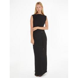 Calvin Klein Crinkled Maxi Shift Dress