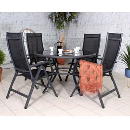 Royalcraft SORRENTO Black 4 Seater Round Dining Recliner Set