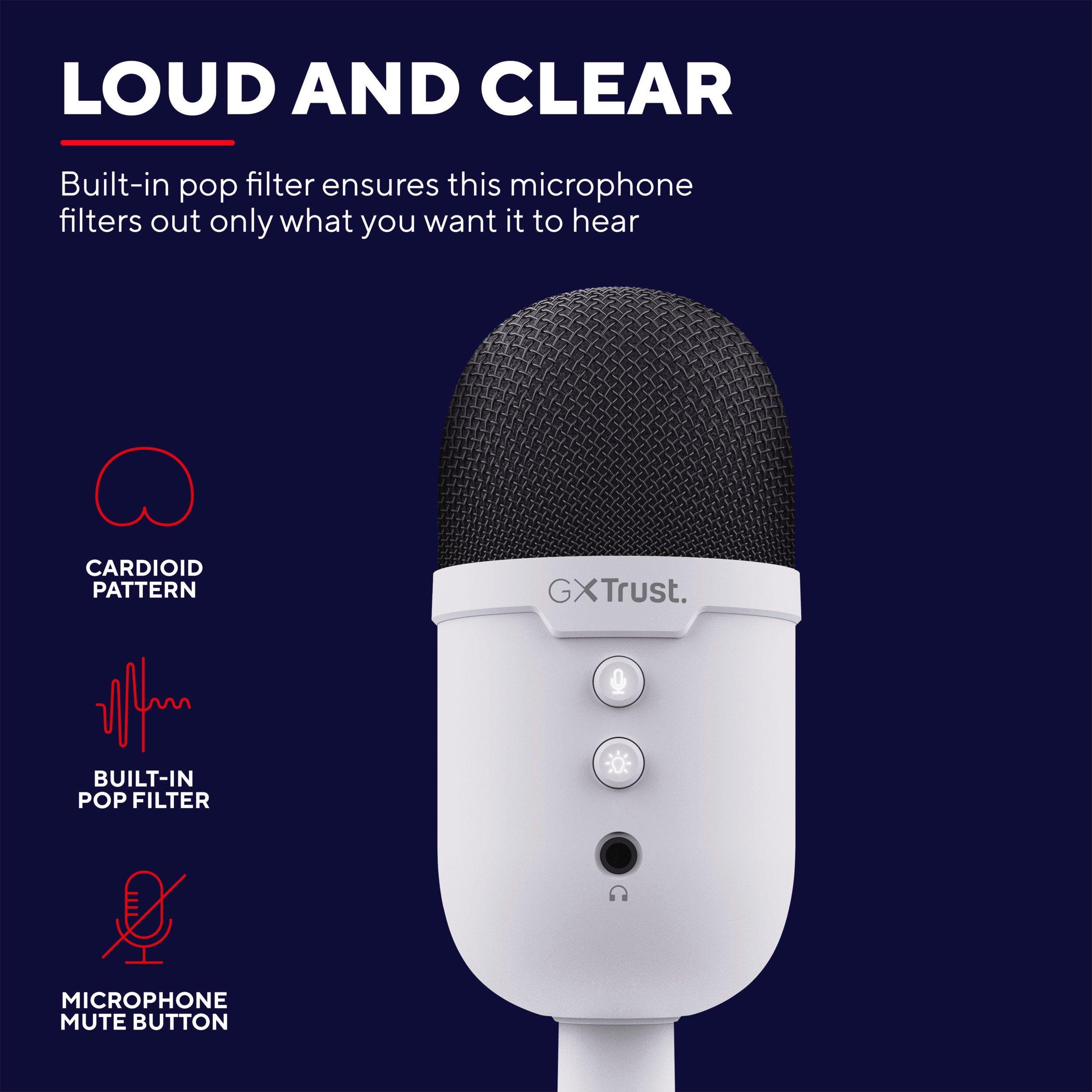 White - Trust - GXT 234 Yunix Microphone - White - 8