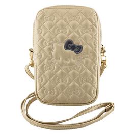 Hello Kitty GAME Quilted PU Leather Phone Bag Crossbody Gold