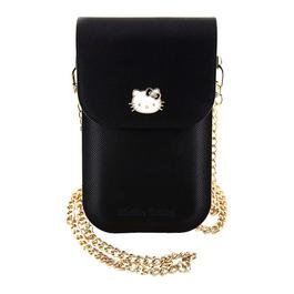 Hello Kitty GAME Grained PU Leather Phone Bag Crossbody Chain Logo Black