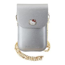 Hello Kitty GAME Grained PU Leather Phone Bag Crossbody Chain Logo Silver