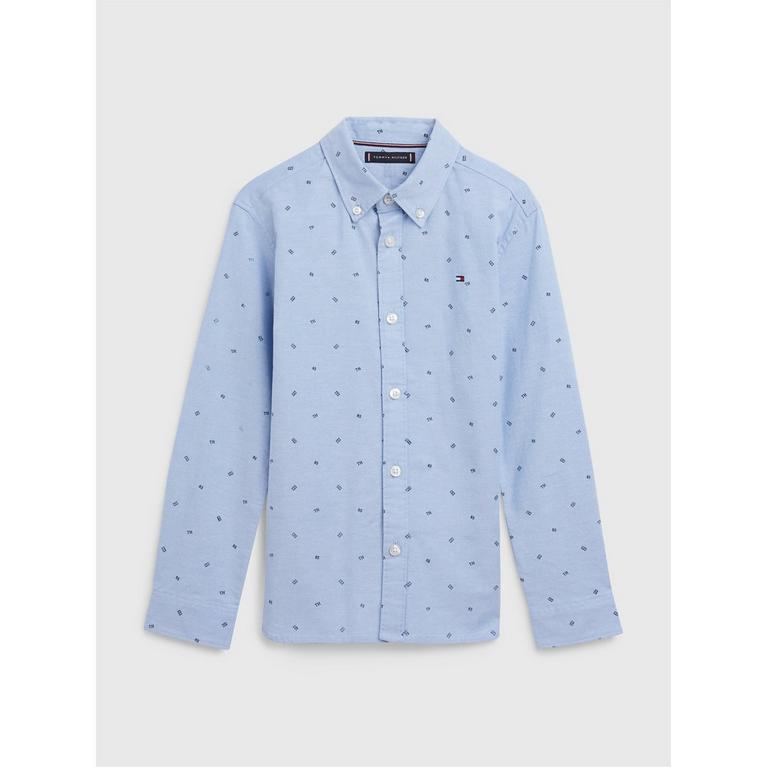 Blue C1S - Tommy Hilfiger - Unisex Housemark Graphic Korte Mouwen T-Shirt - 1