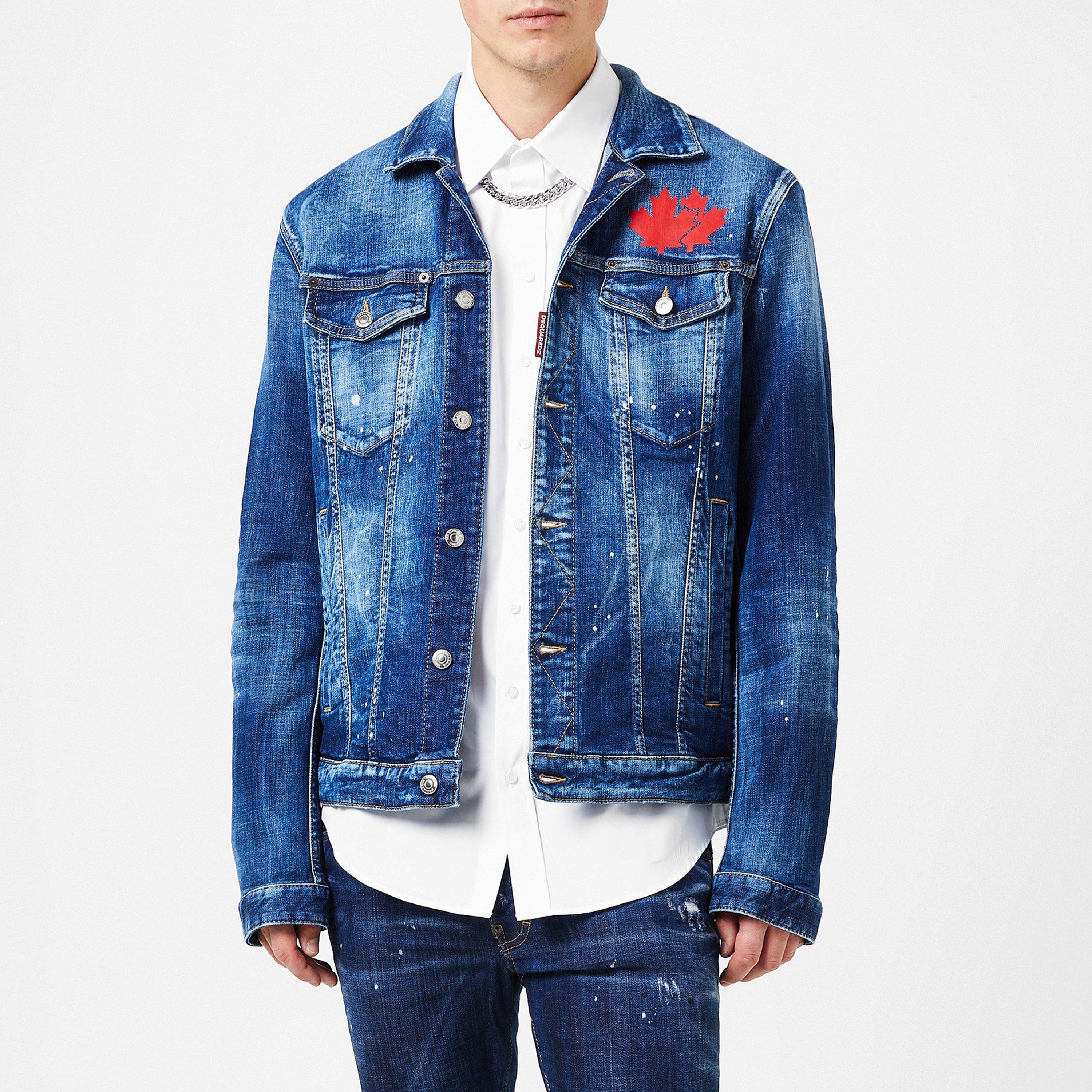 Denim Jacket Dsquared Leather Jacket Mens Denim Outerwear