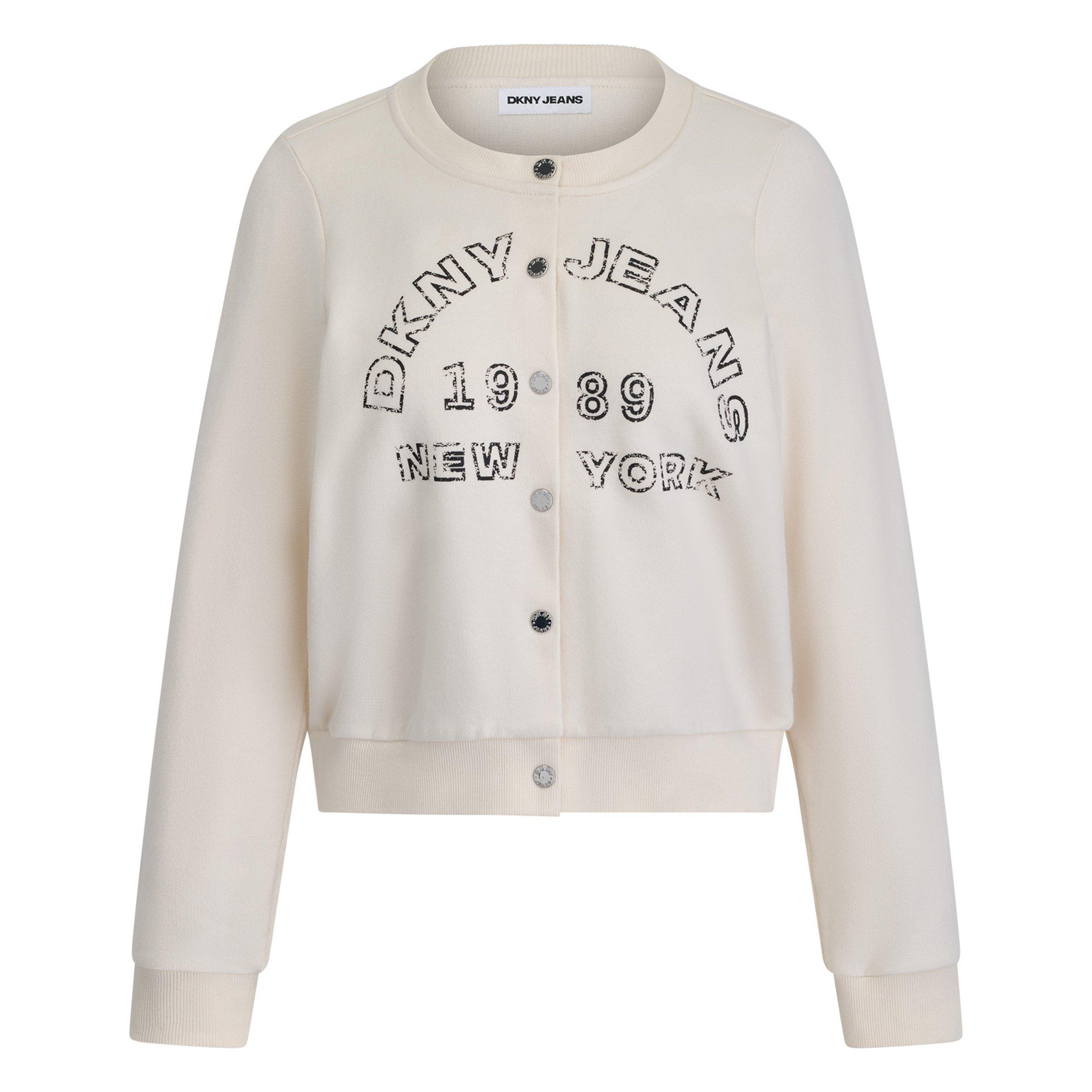 Eggnog - DKNY - Womens Full Button Front Fleece Shrunken Jacket - 1
