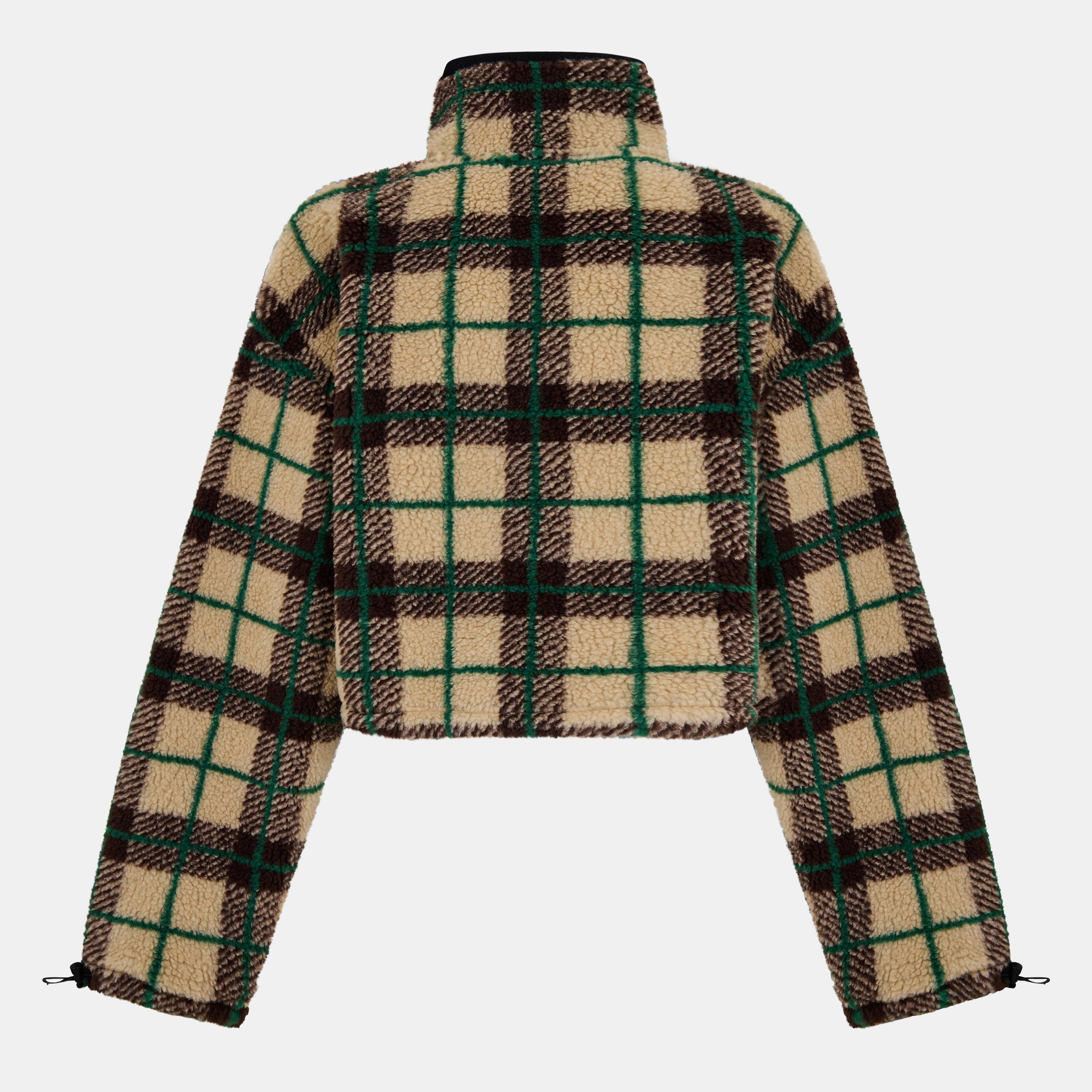 Albino Cacao - Miu Miu - Checked teddy jacket with zipper - 2