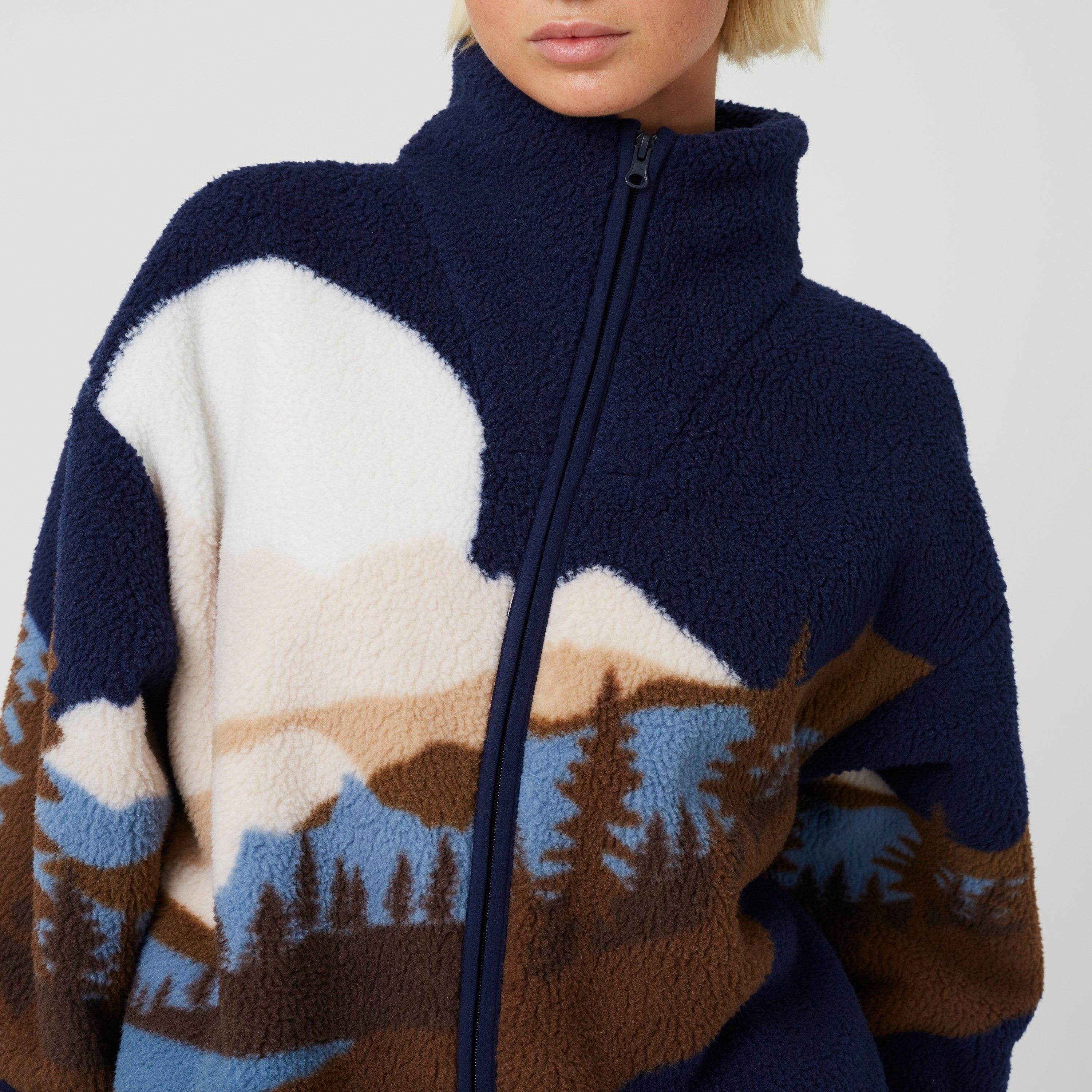 Lyle Q Zip Pulover Sn99 - Brave Soul - Brave Soul Ladies Landscape Print Fleece - 3