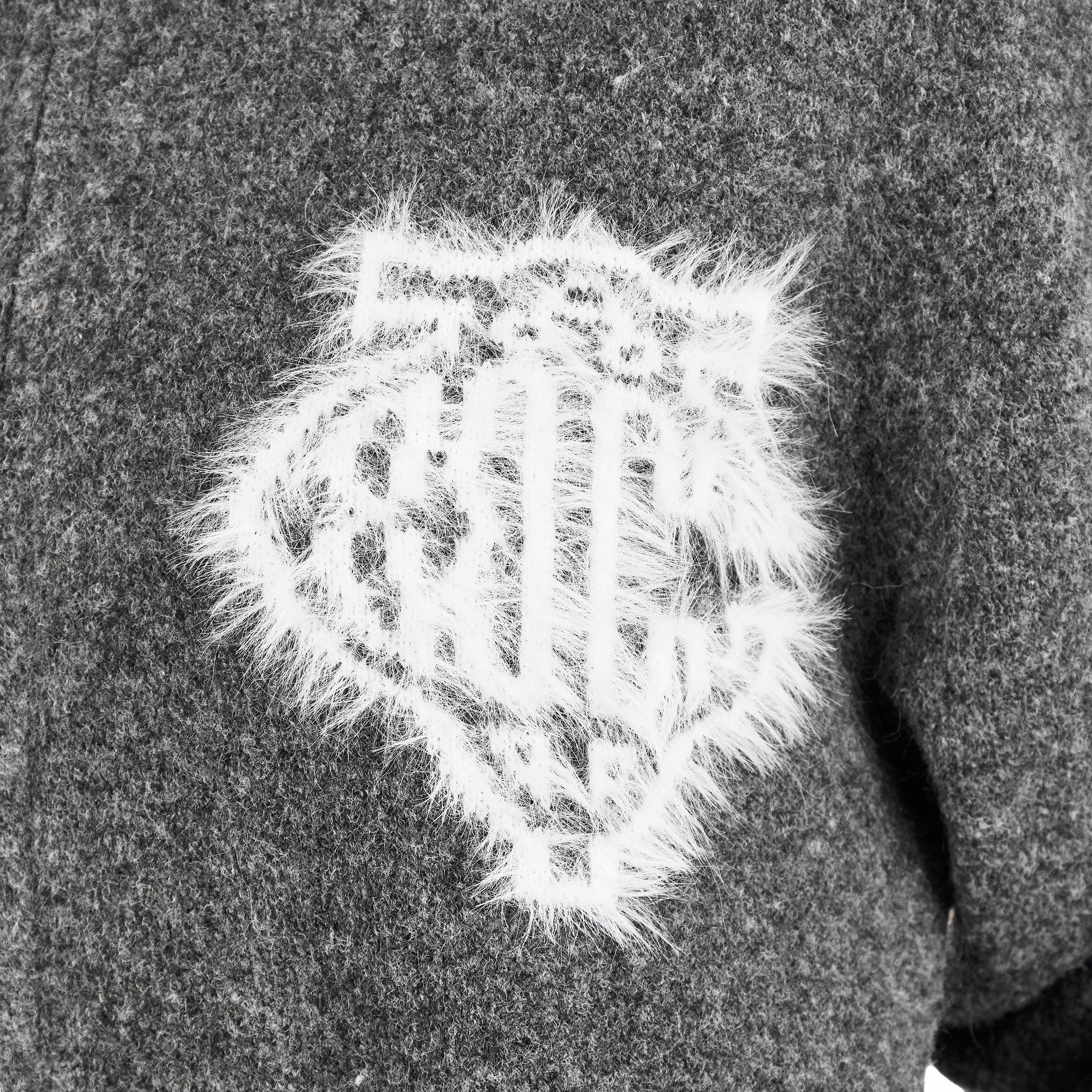 Charcoal - The Couture Club - Womens Fluffy Knit Zip-Through - 5