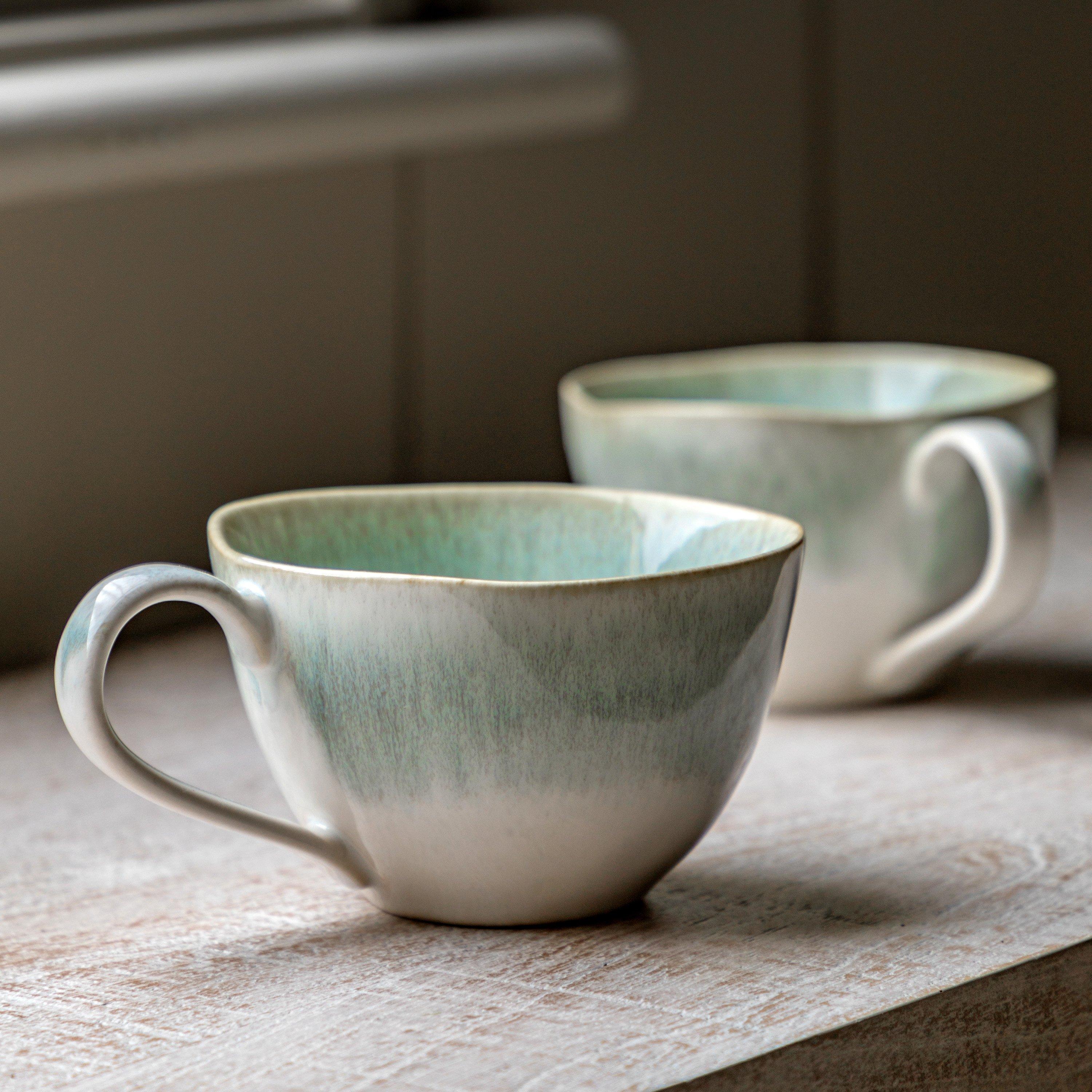 Gallery  Reactive Organic Mug (4Pk) - Duck Egg