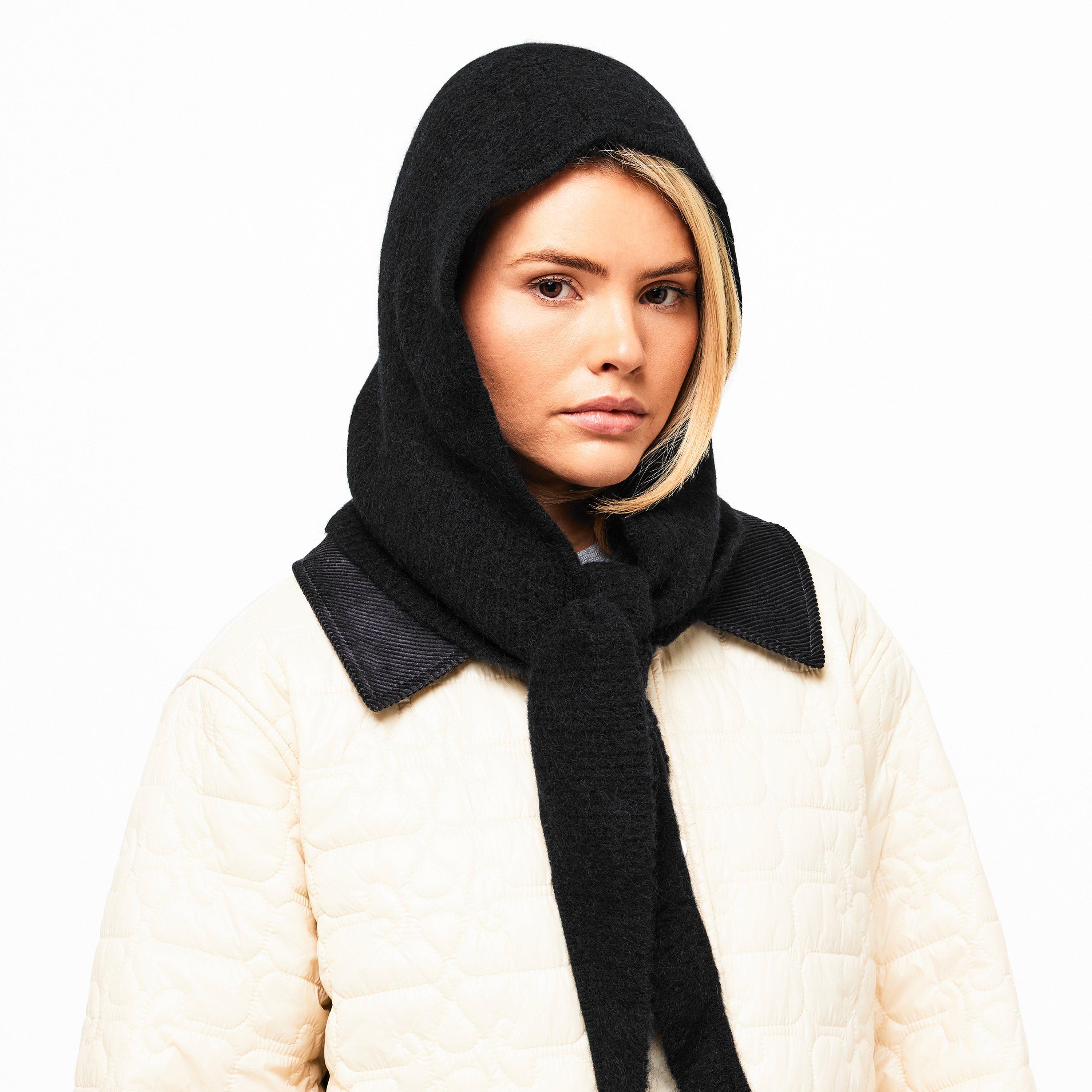 Black - Ganni - Women's Soft Wool Balaclava - 2