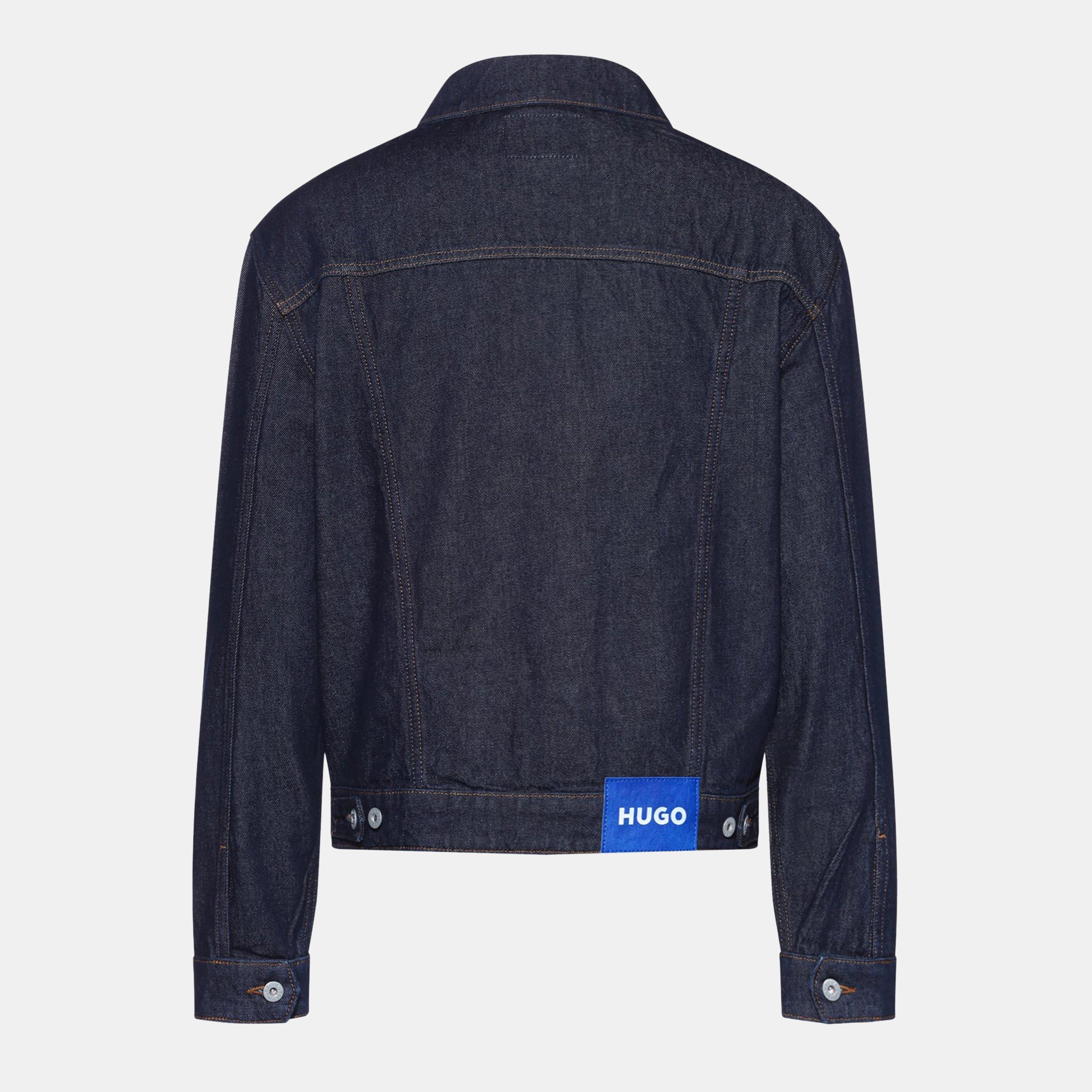 Dark Blue 401 - Hugo - Men's Dex  Cotton Long Sleeve Denim Jacket - 2