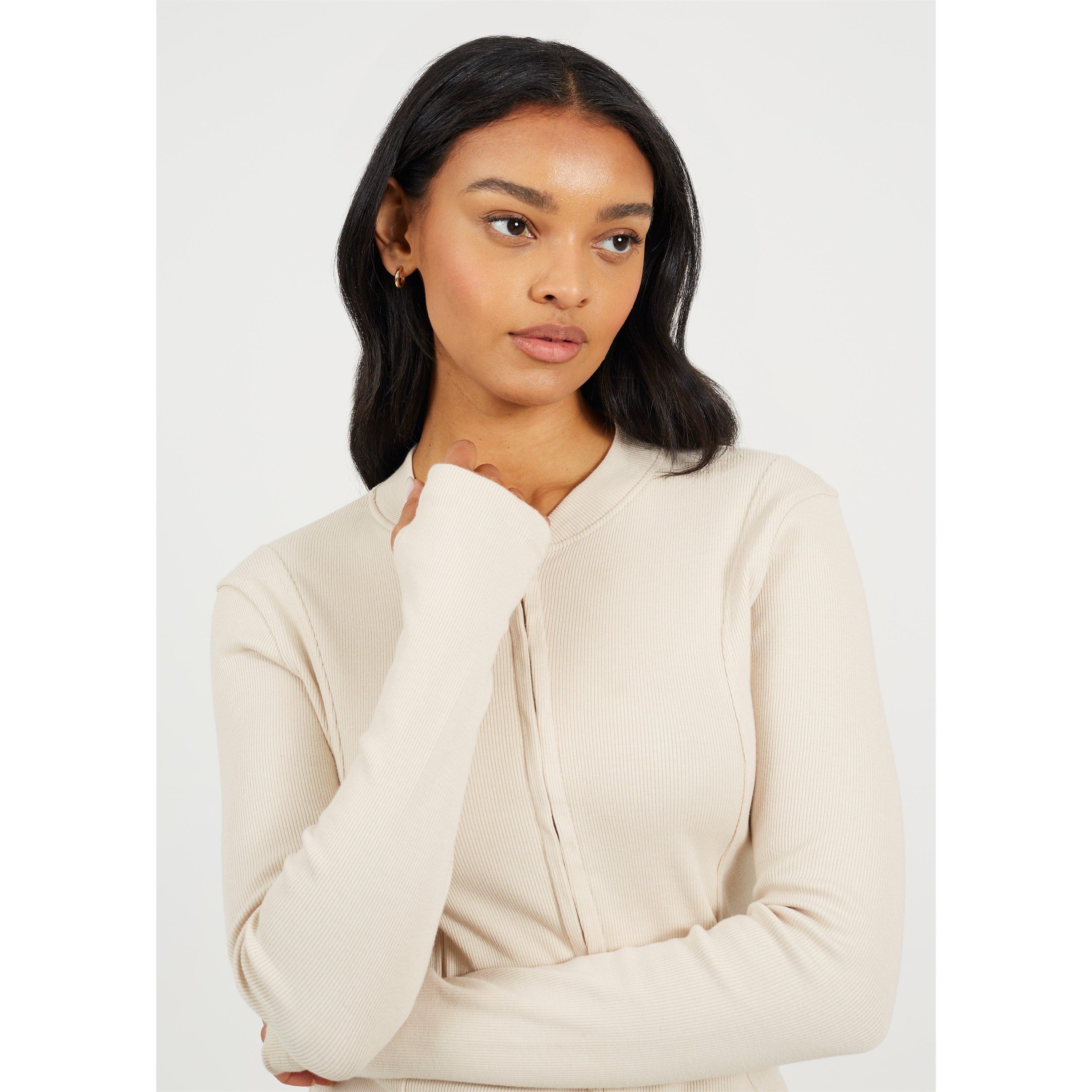 Cremefarben - Good For Nothing - Ribbed Zip Top Cream - 3