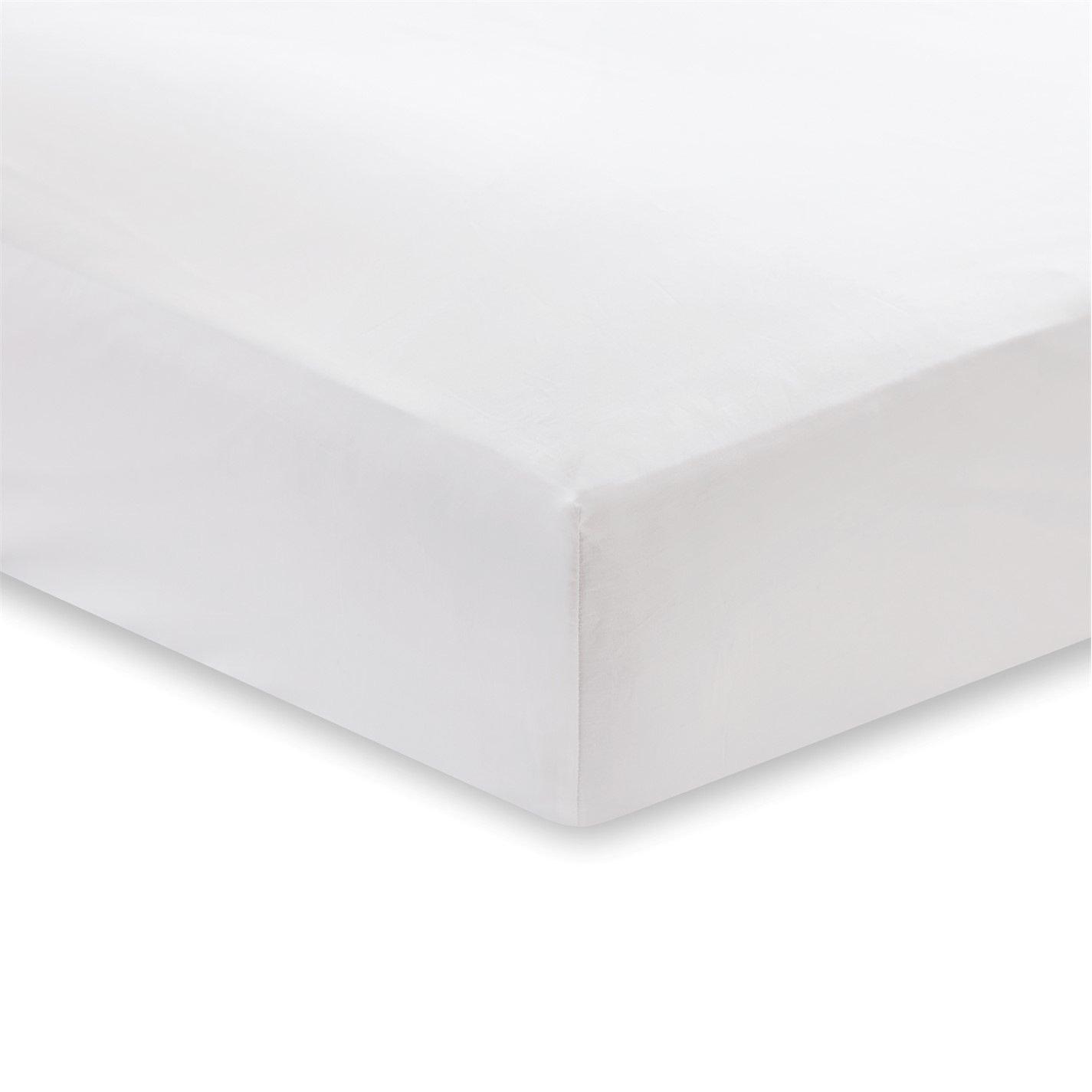 White - Frasers Home - 400 Thread Count Cotton Sateen Fitted Sheet - 1