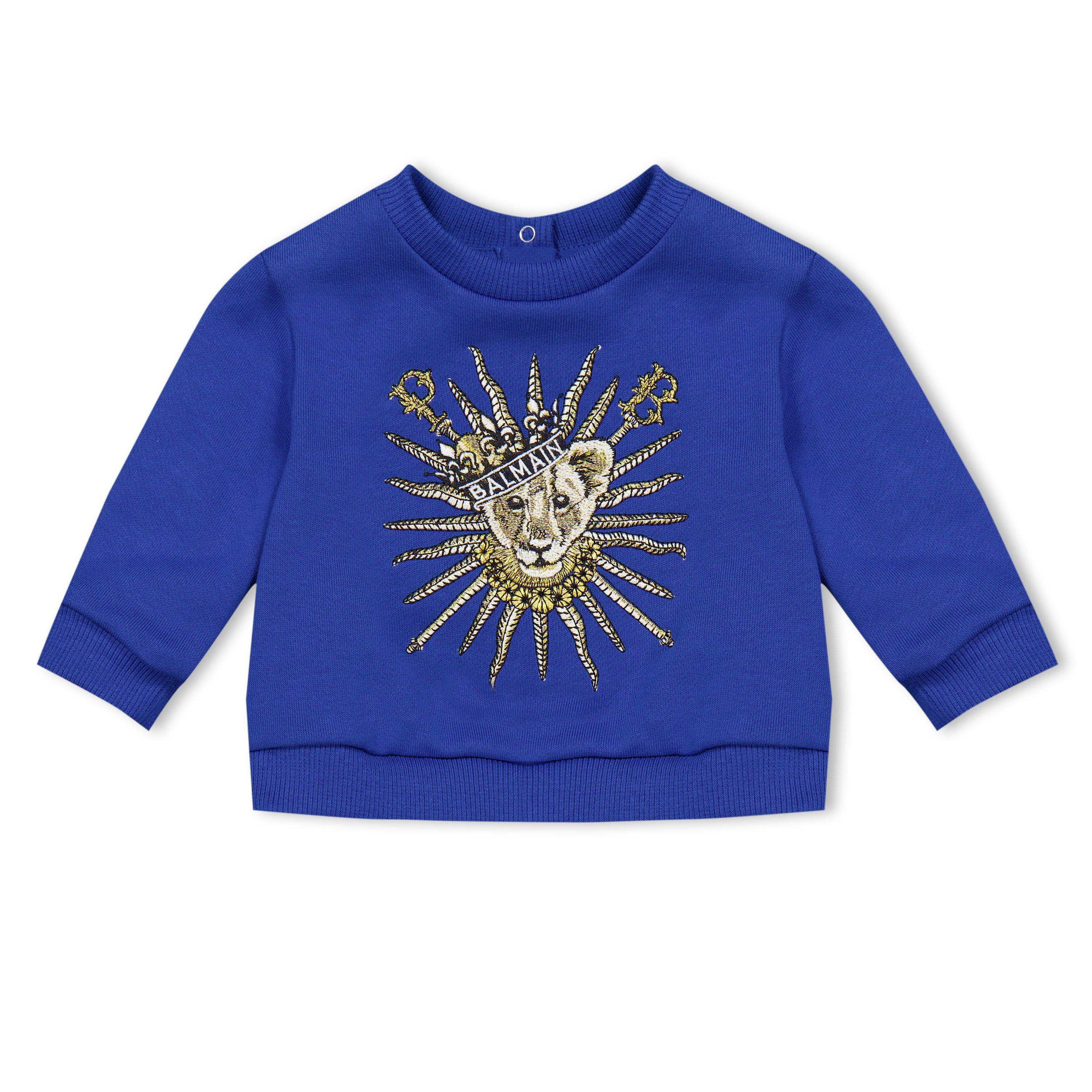 Balmain  Kids' Logo Crew Sweatshirt - Blue - Size 3M