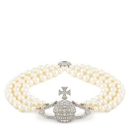 Vivienne Westwood 3 Row Pearl Bas Relief Choker