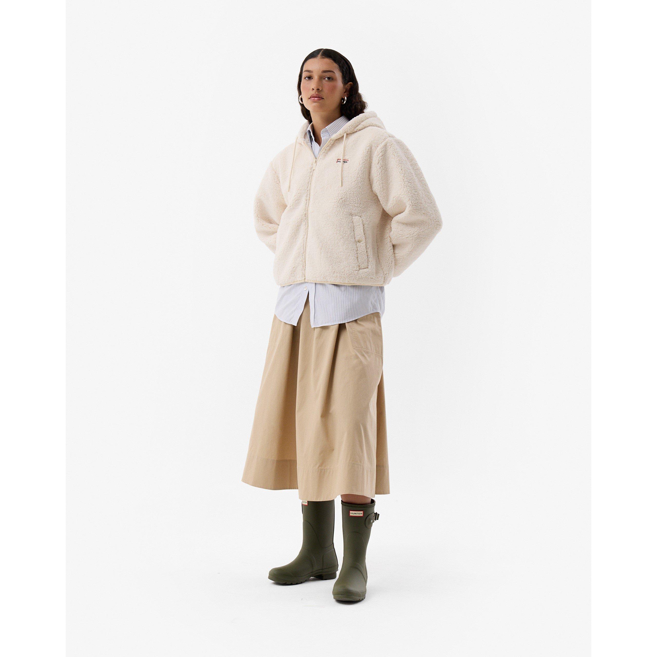 Antique White - Hunter - Women's Borg Full Zip Fleece - 1
